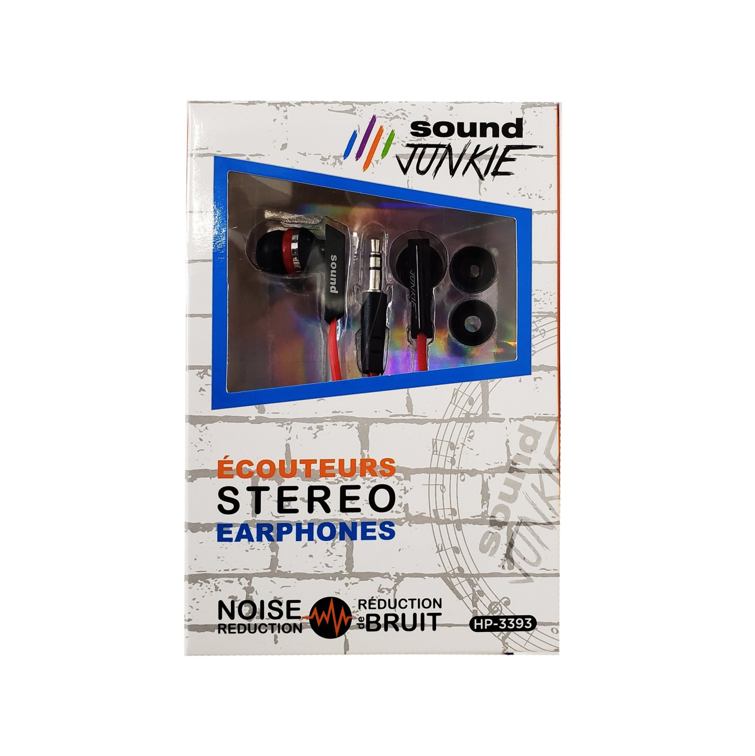 Écouteurs SoundJUNKIE HP-3393 noirs et rouges