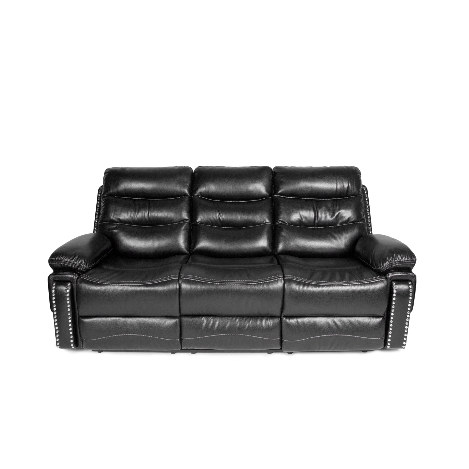 Alux A-Class Luxury Products Home Theatre: Elite Collection Air Leather Recliner Sofa with USB & Power Outlets - Colour Black