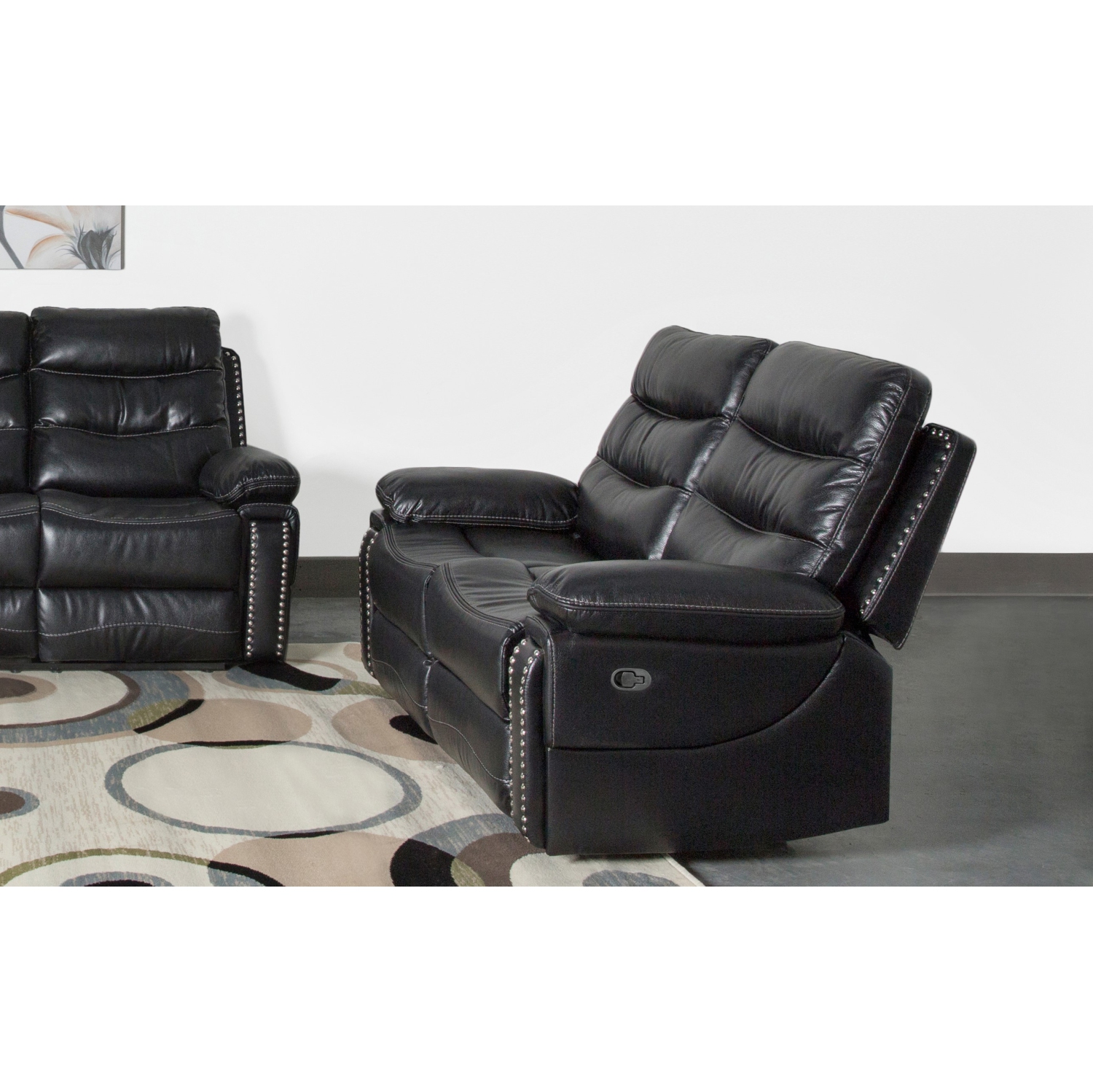 Cinéma maison Alux A-Class Luxury Products&nbsp;: Causeuse inclinable en cuir Elite - Noir