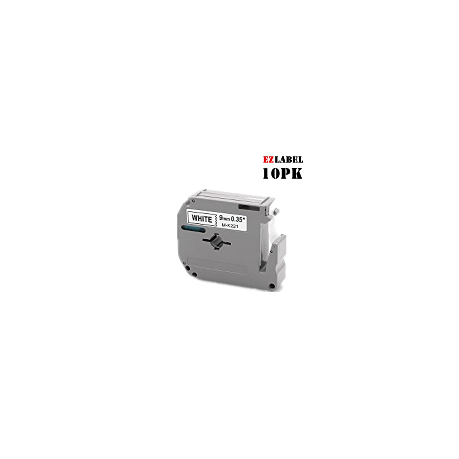 10 PACK EZLabel MK221 M-K221 (9mm x 8m) black on white compatible with P-Touch label maker