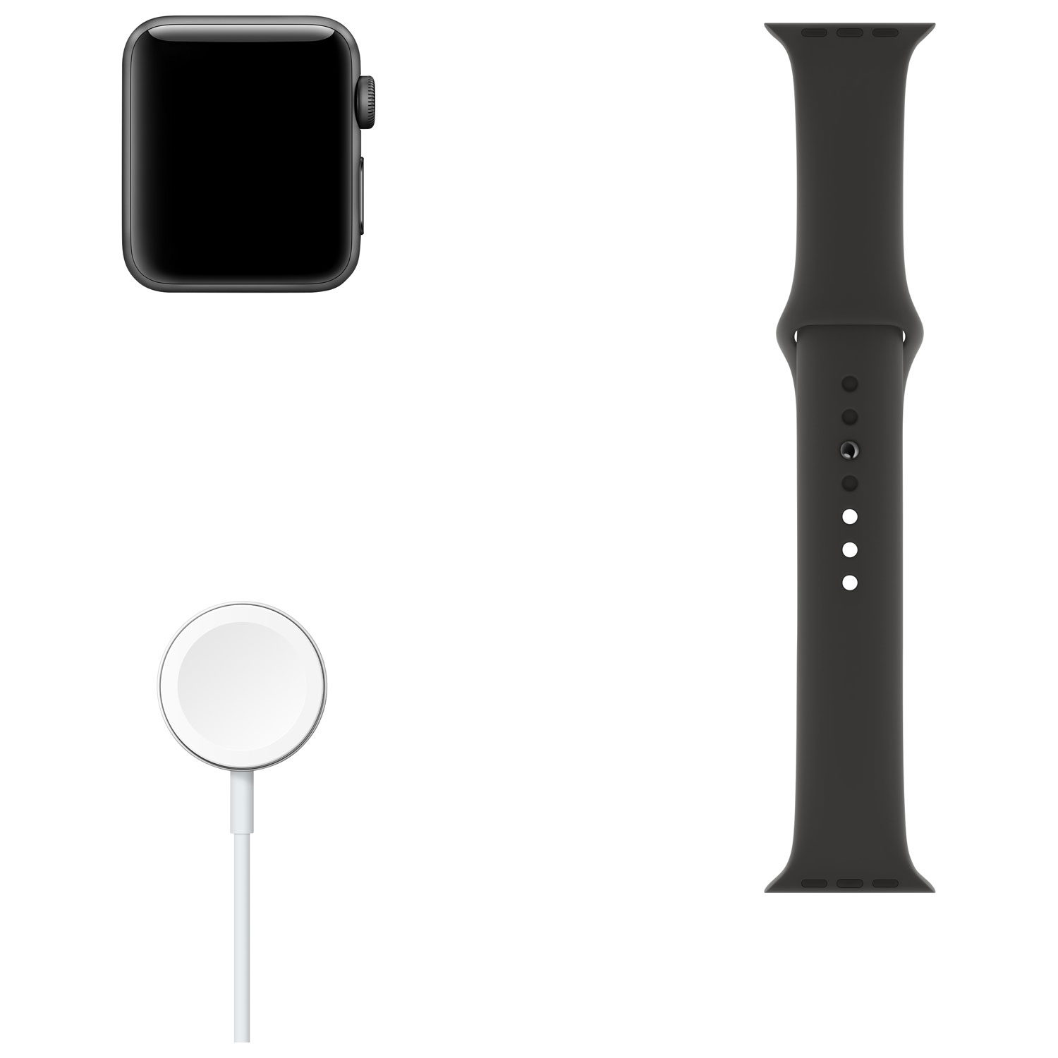 apple watch series 3 38mm space gray aluminum black sport gps