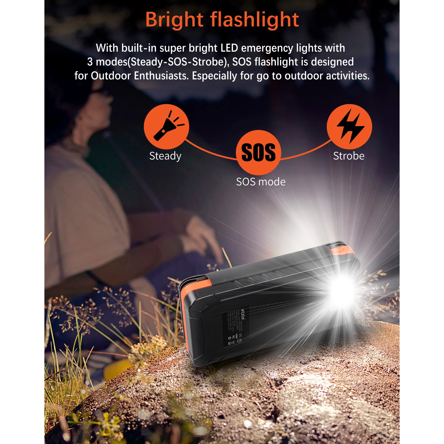 Chargeur solaire portatif pliable de 20000mAh mAh de naavor avec deux sorties de 2,1A V, batterie externe étanche compatible avec les téléphones