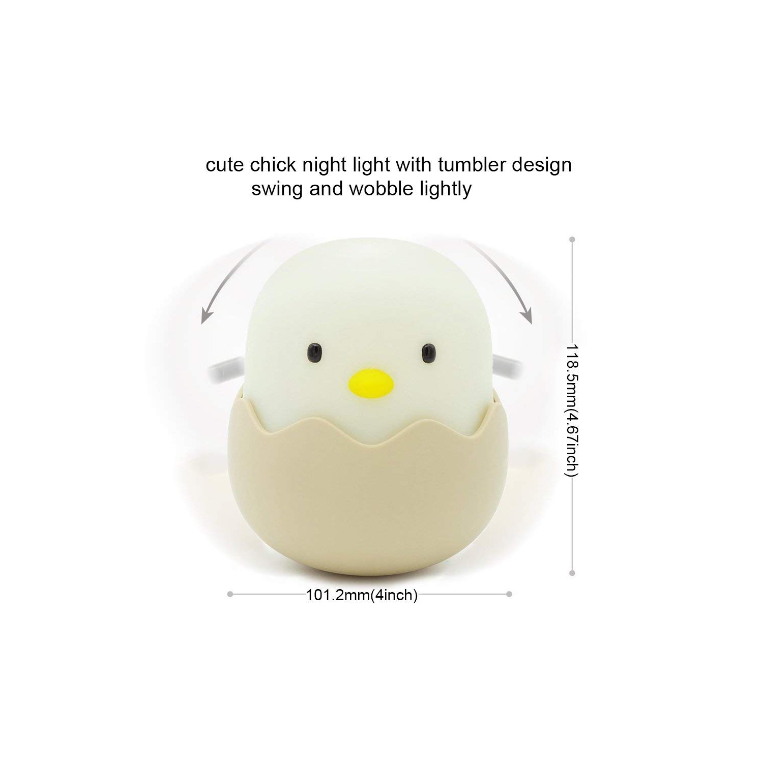 Interrupteur à bascule coquille d’oeuf pour bébé, veilleuse pour enfants, interrupteur à bouton en silicone, USB