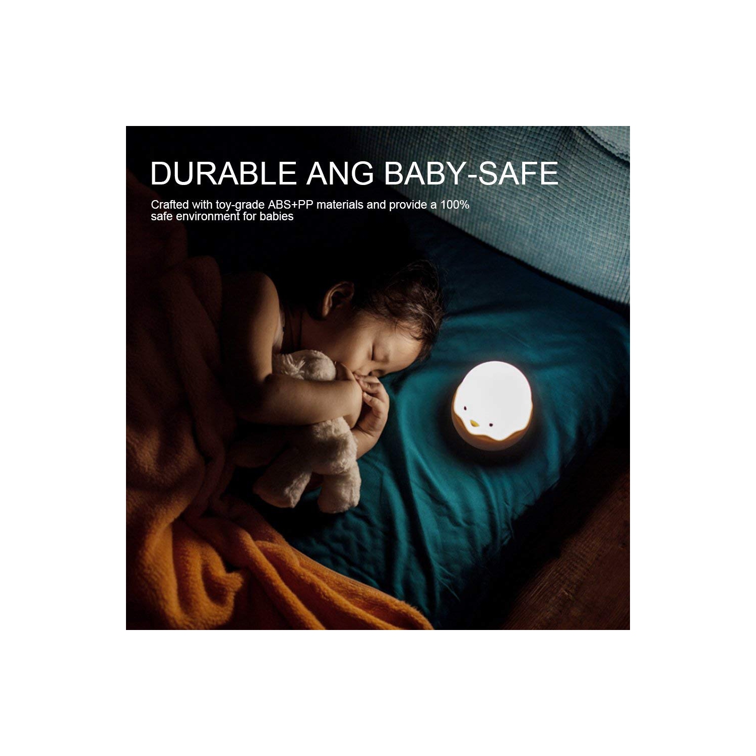 Interrupteur à bascule coquille d’oeuf pour bébé, veilleuse pour enfants, interrupteur à bouton en silicone, USB