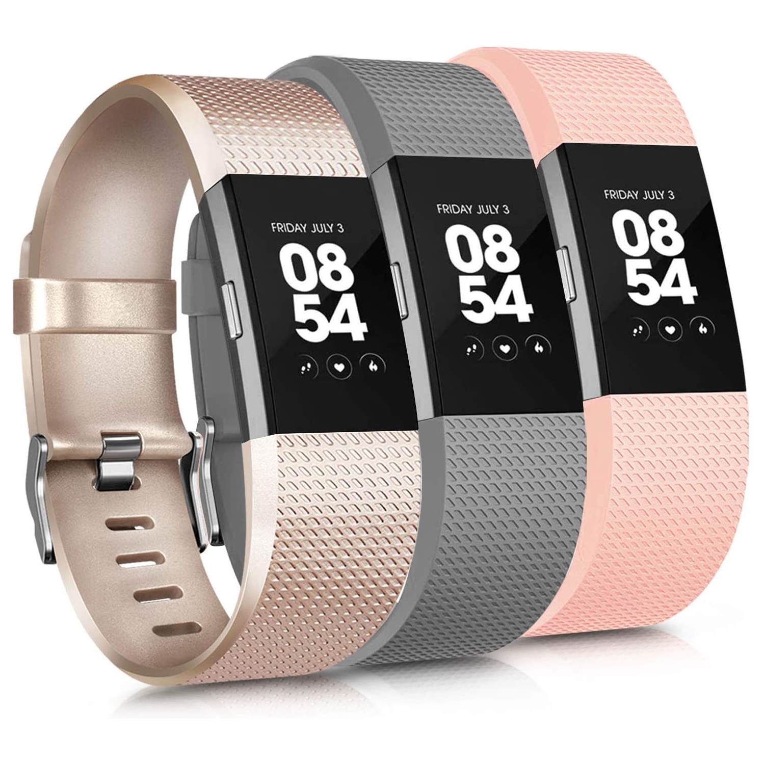 navor Replacement Bands Compatible for Fitbit Charge 2 Bands, Soft Silicone Accessory Strap for Fitbit Charge 2 Large, No Tracker