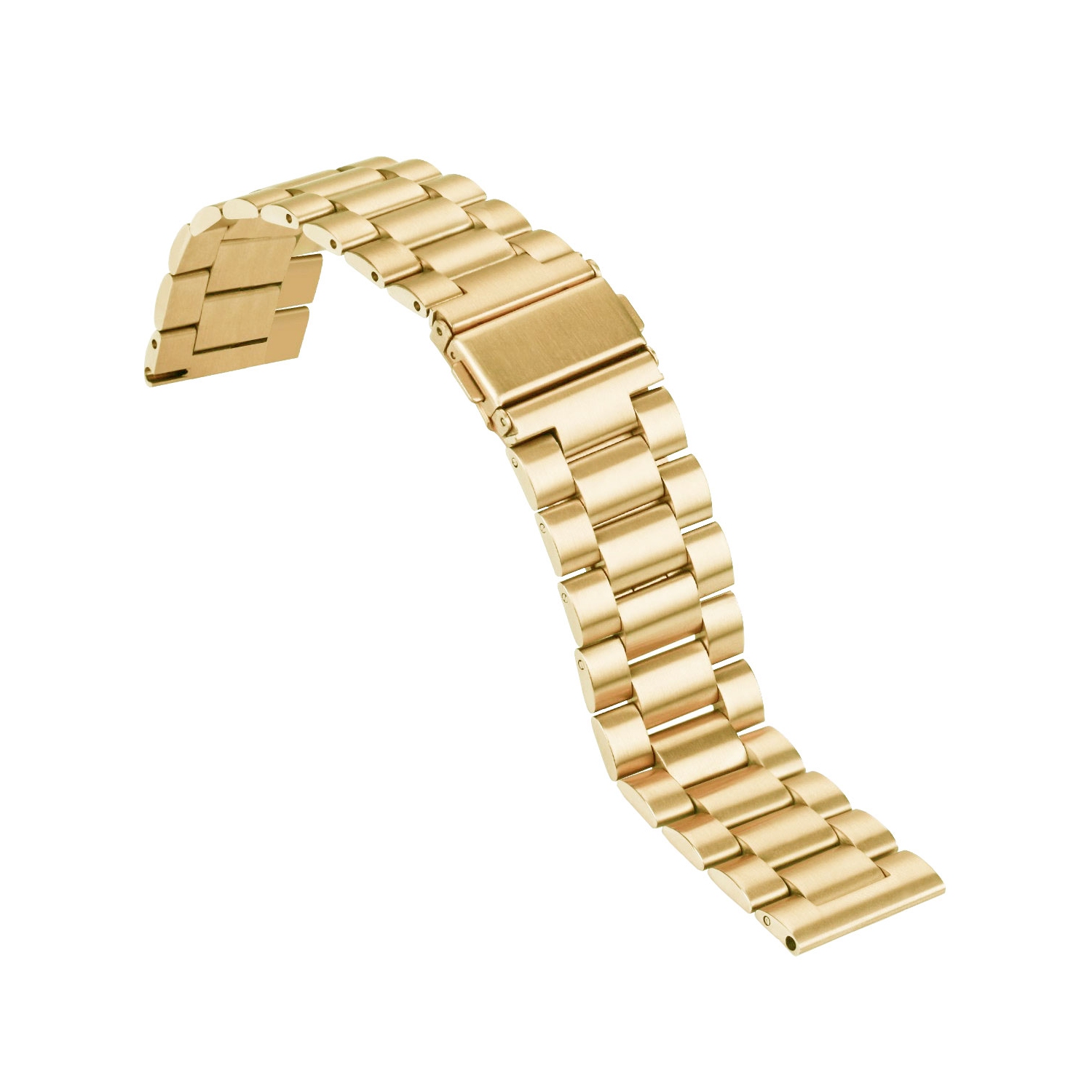 StrapsCo Rose Gold Stainless Steel Link Watch Band Strap for Fitbit Versa