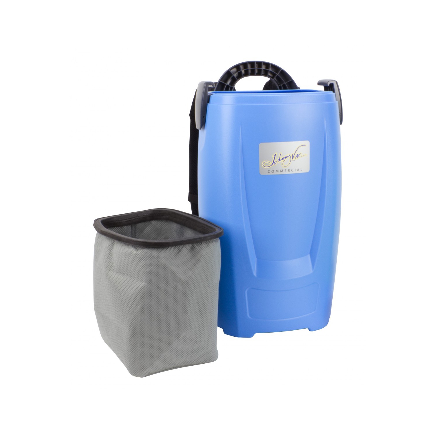 Aspirateur Backpack JVBP6 de Johnny vac. Capacité de 6 pintes, brosse pour plancher dur, brosse pour tapis, brosse à rouleau 2-en-1, prise électrique.