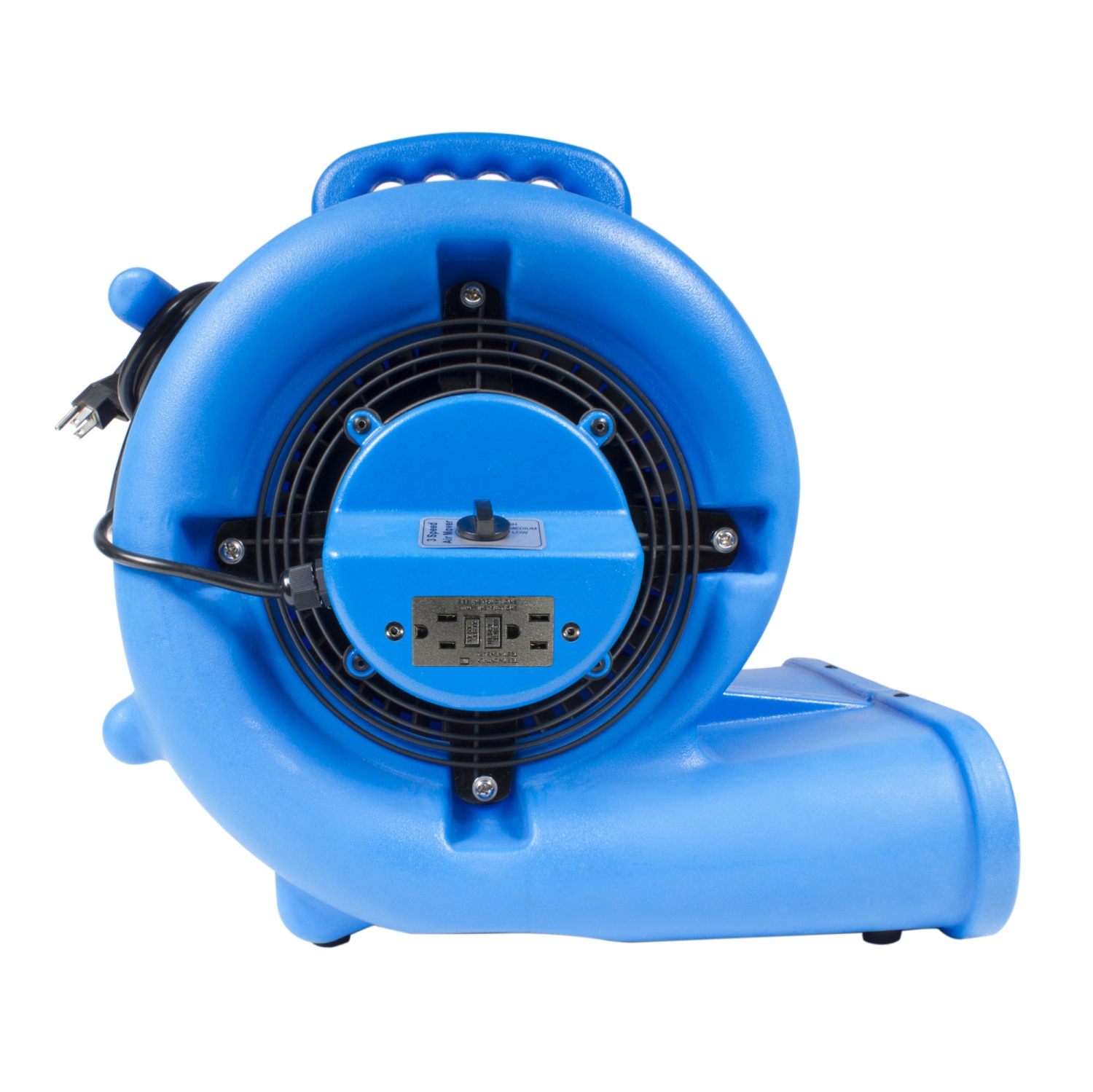 Industrial Blower JV3004MULTI from Johnny Vac. 3 Speed Motor, 1/2 HP. Integrated Electrical Inlet.