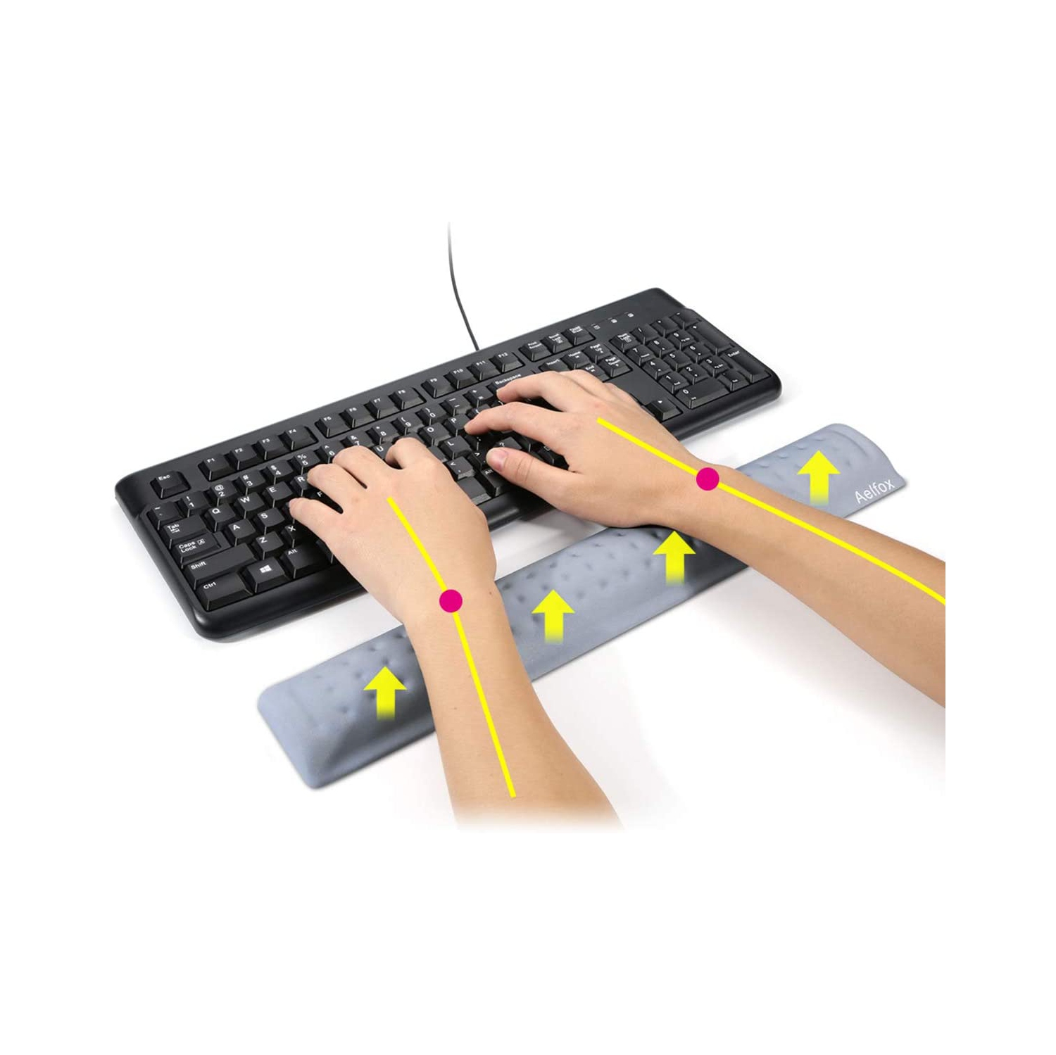 Aelfox Memory Foam Keyboard Wrist Rest&Mouse Pad Wrist Support, Ergonomic Design for Office, Home Office, Laptop, Desktop Computer, Gaming Keyboard