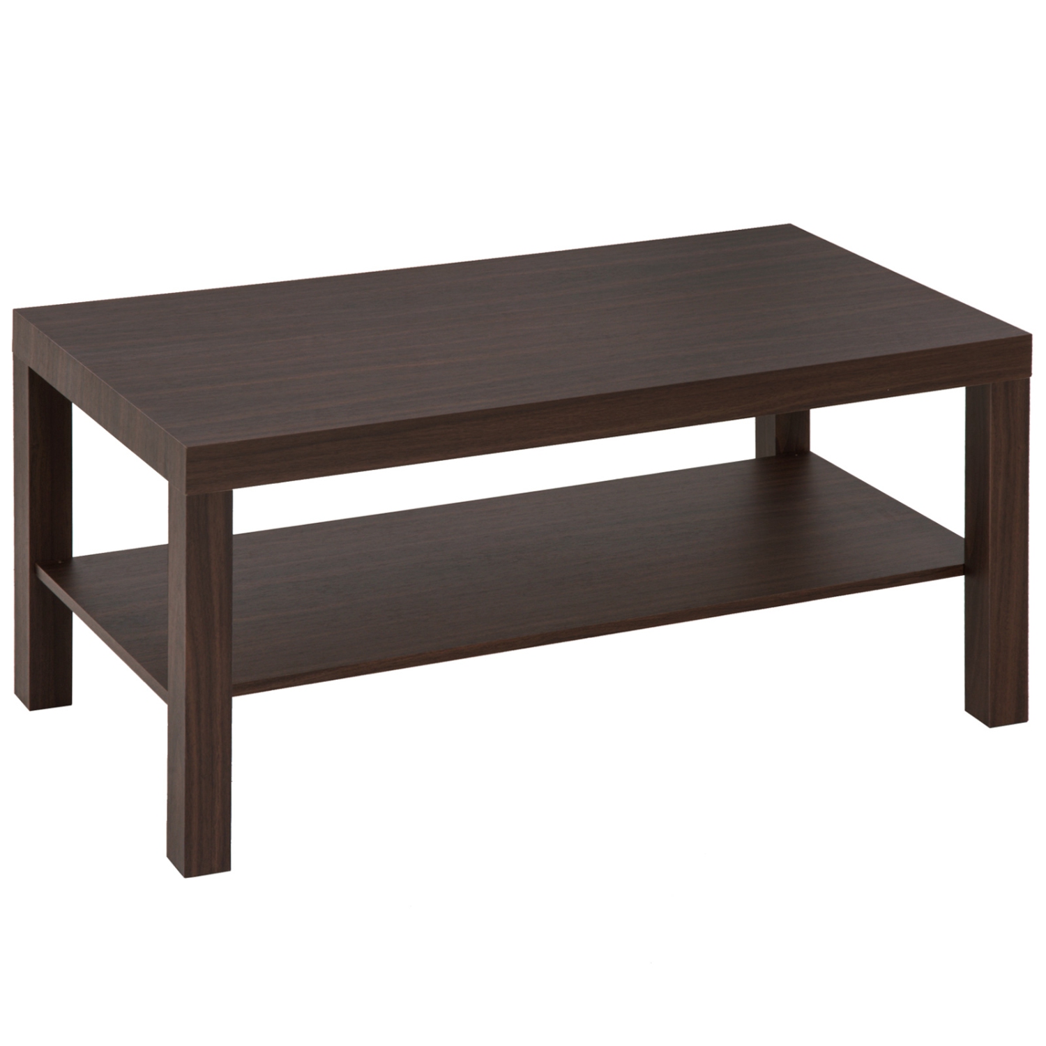 HOMCOM – Table basse avec tablette de rangement, table centrale rectangulaire à 2 niveaux pour le salon, bureau à domicile, 35,5 x 17,75 x