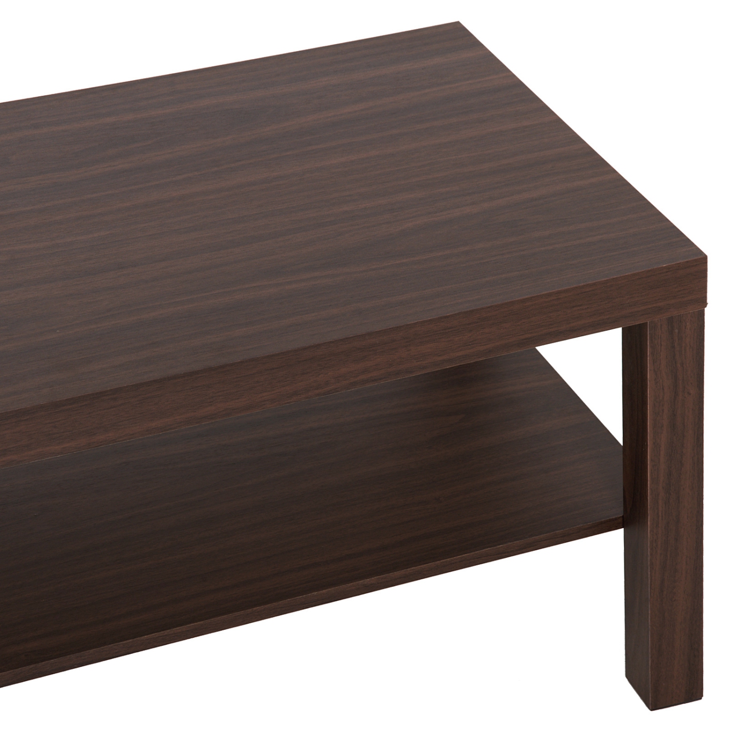 HOMCOM – Table basse avec tablette de rangement, table centrale rectangulaire à 2 niveaux pour le salon, bureau à domicile, 35,5 x 17,75 x