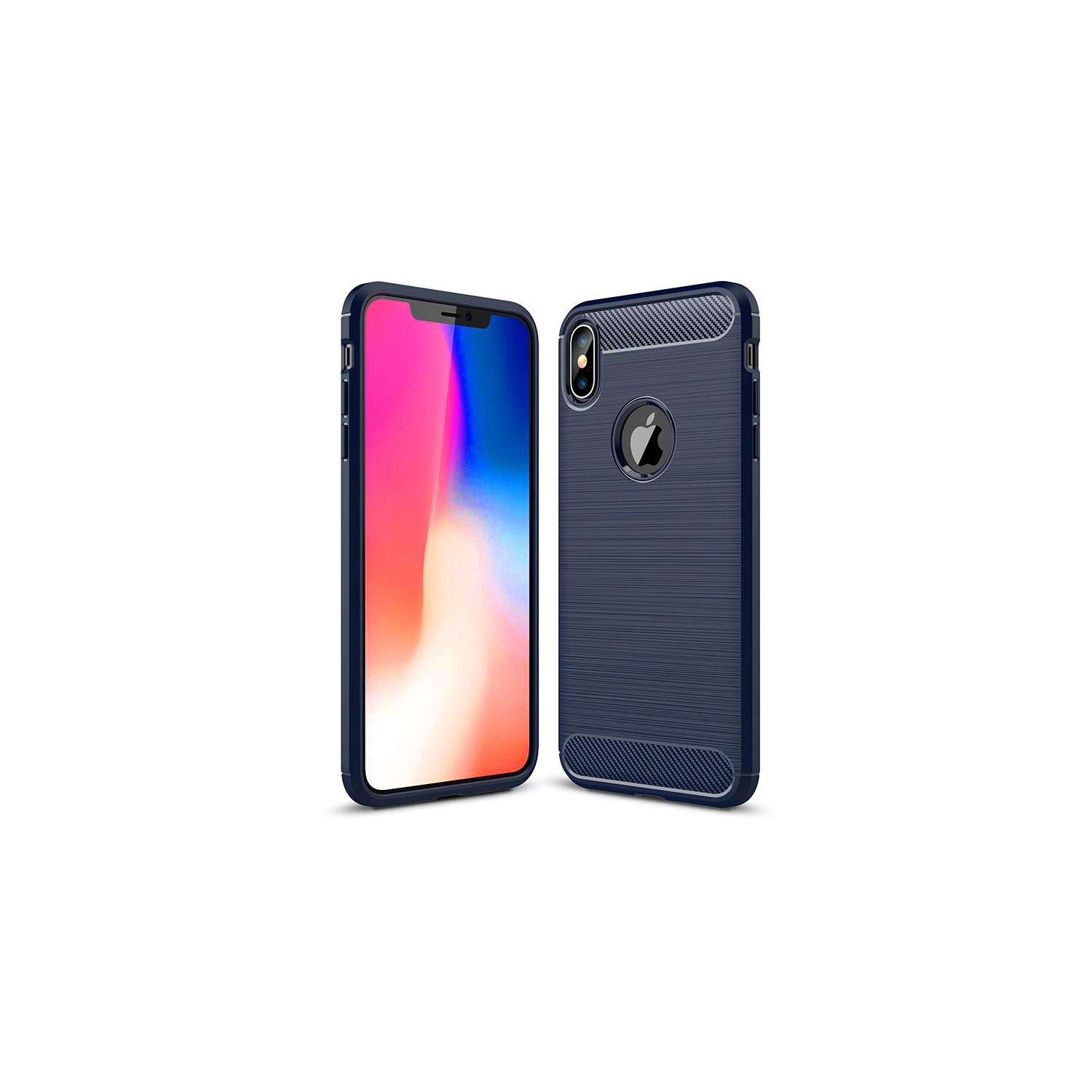 Étui en métal brossé marine PANDACO pour iPhone XS Max