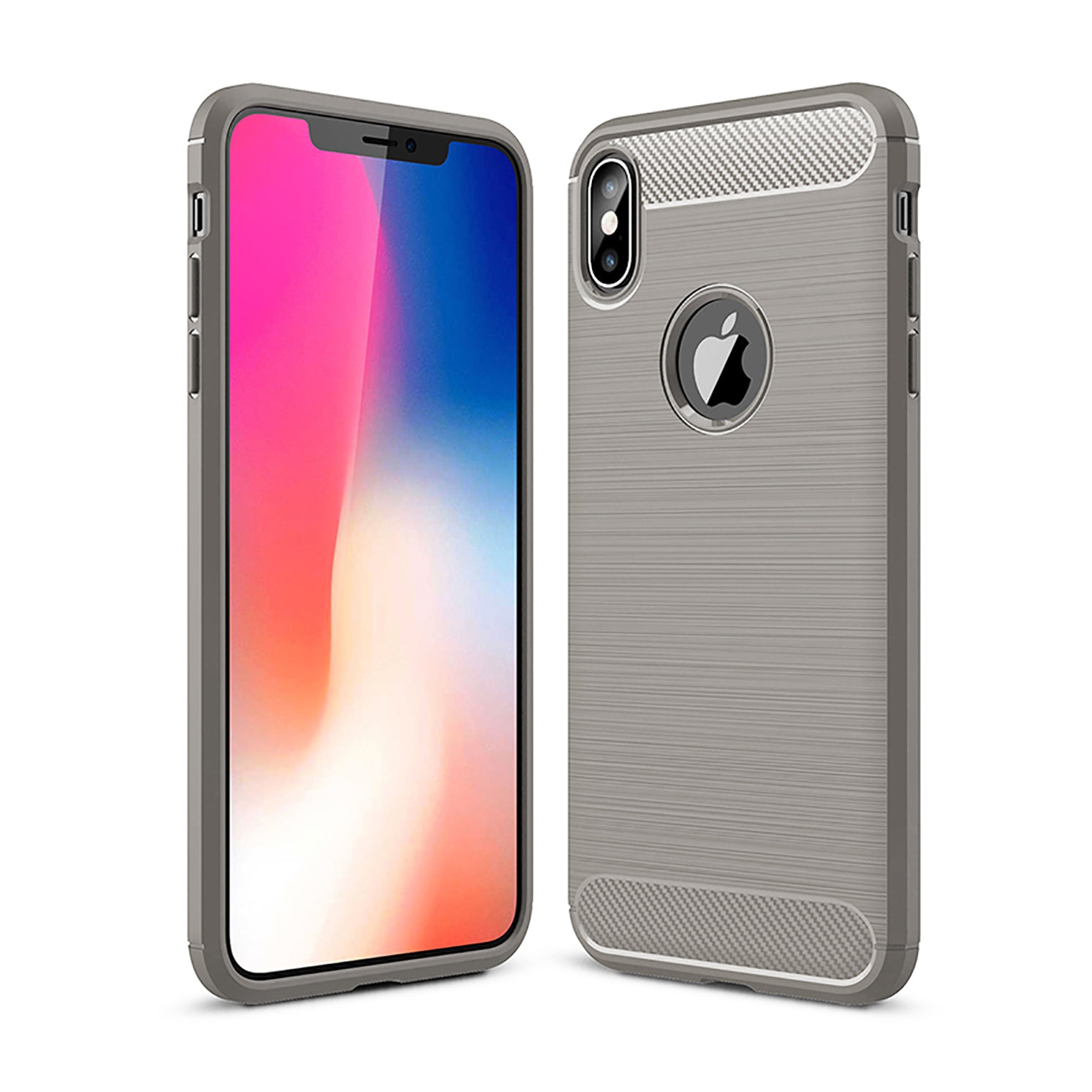 PANDACO étui en métal brossé gris pour iPhone XS Max