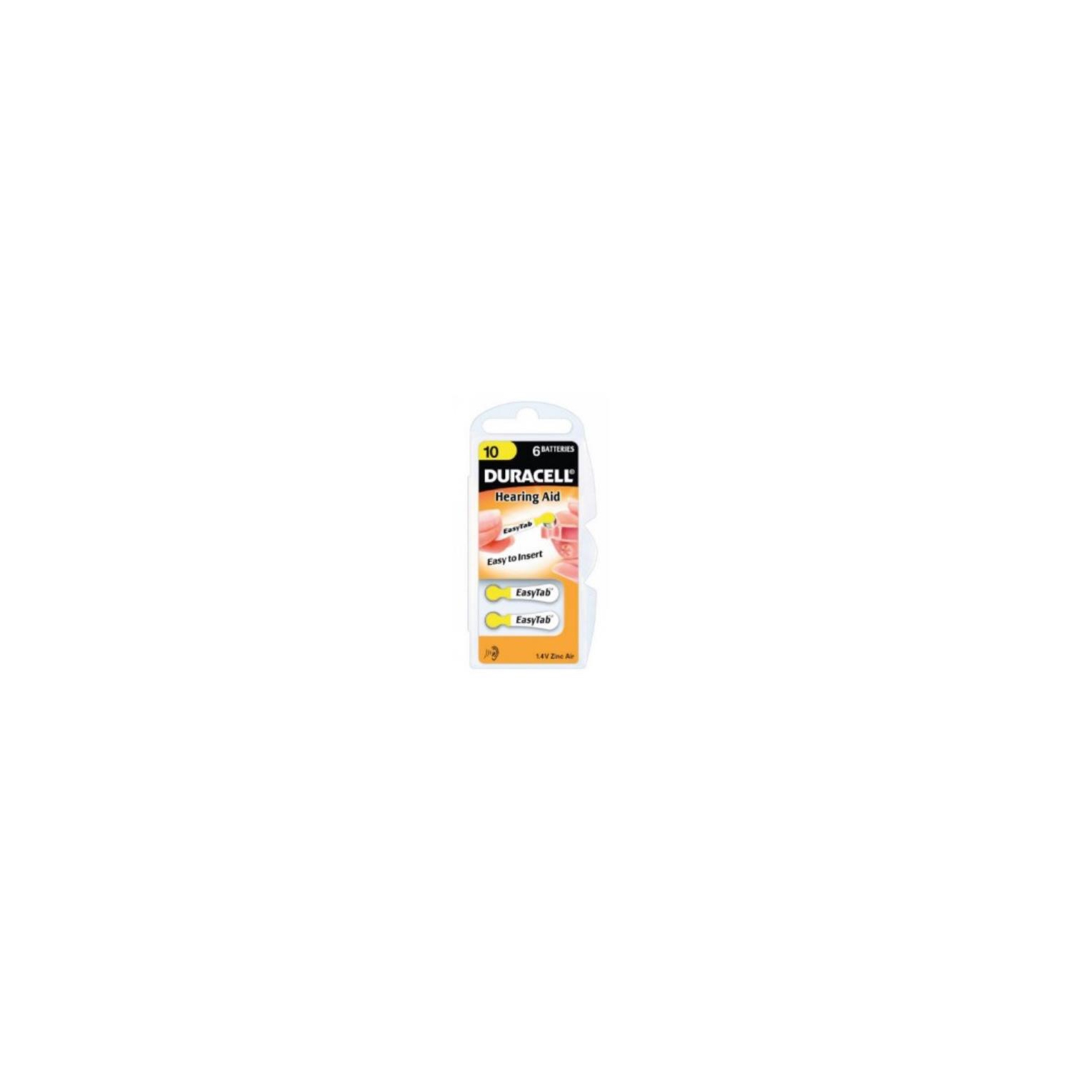 480-Pack Size 10 Duracell Activair Easy Tab Hearing Aid Batteries