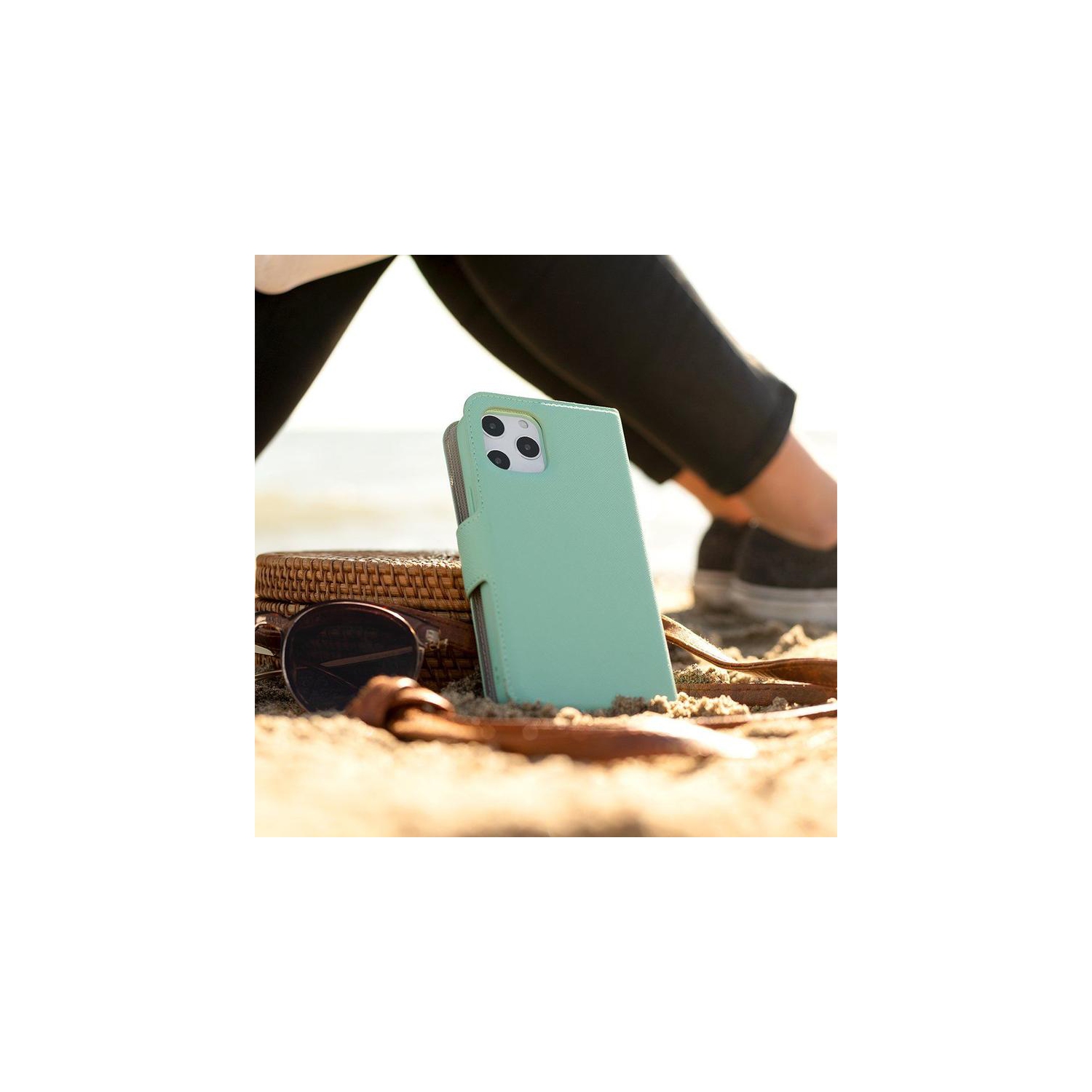 iPhone SE 2nd Gen - Sunset Blvd Magnetic Wallet Folio, Teal