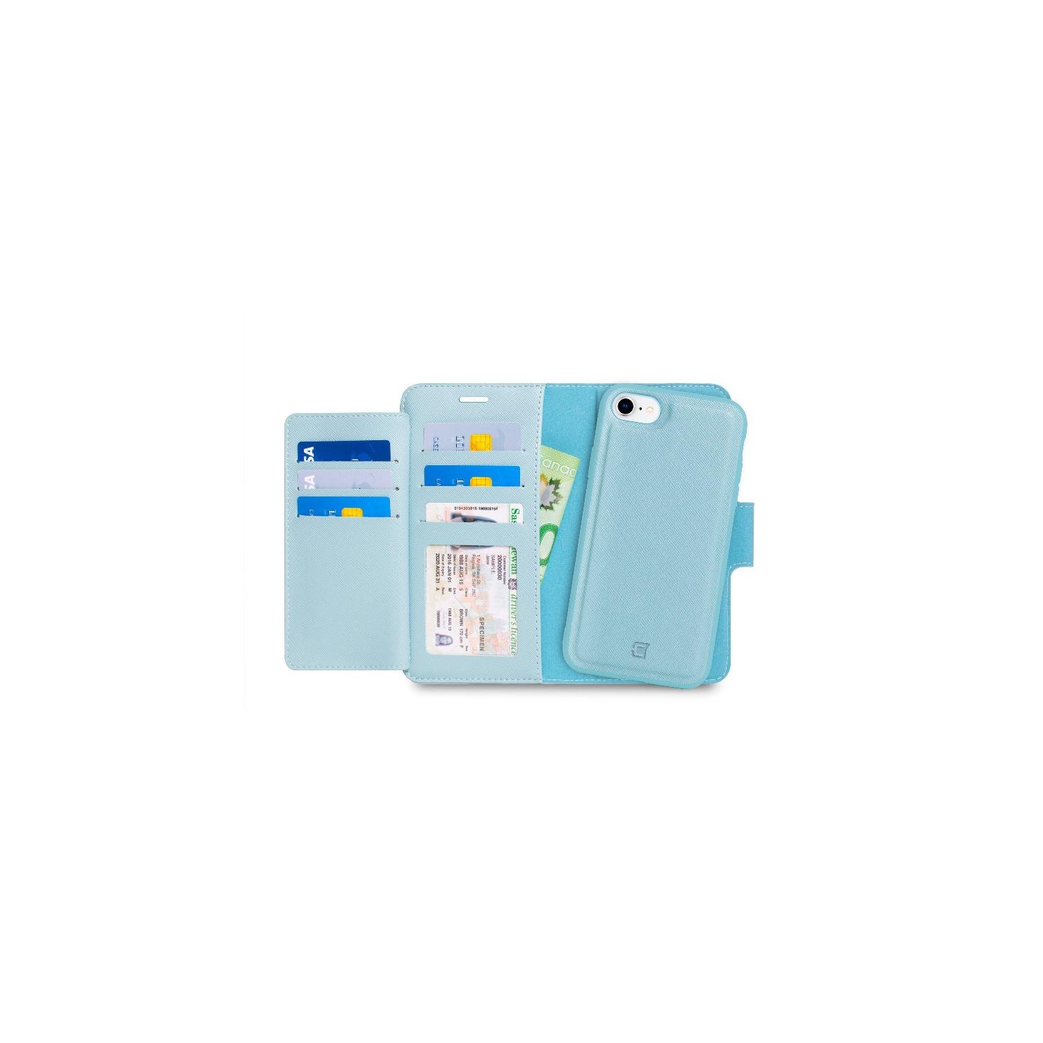 iPhone 8 / 7 - Sunset Blvd Magnetic Wallet Folio, Sky Blue