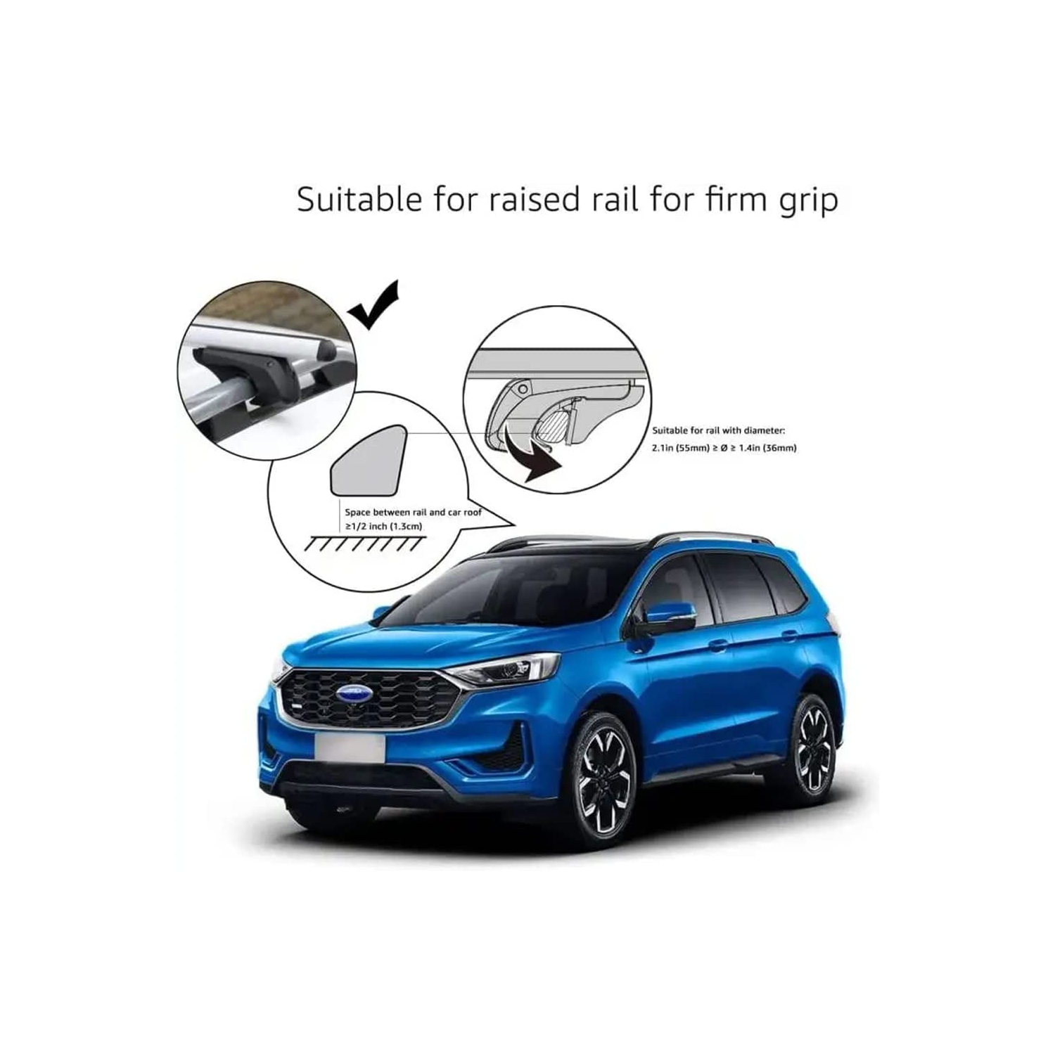 Barres transversales de porte-bagages de toit Stanz 54 barres transversales en aluminium Aero nécessaire – se monte sur les toits de votre voiture ou