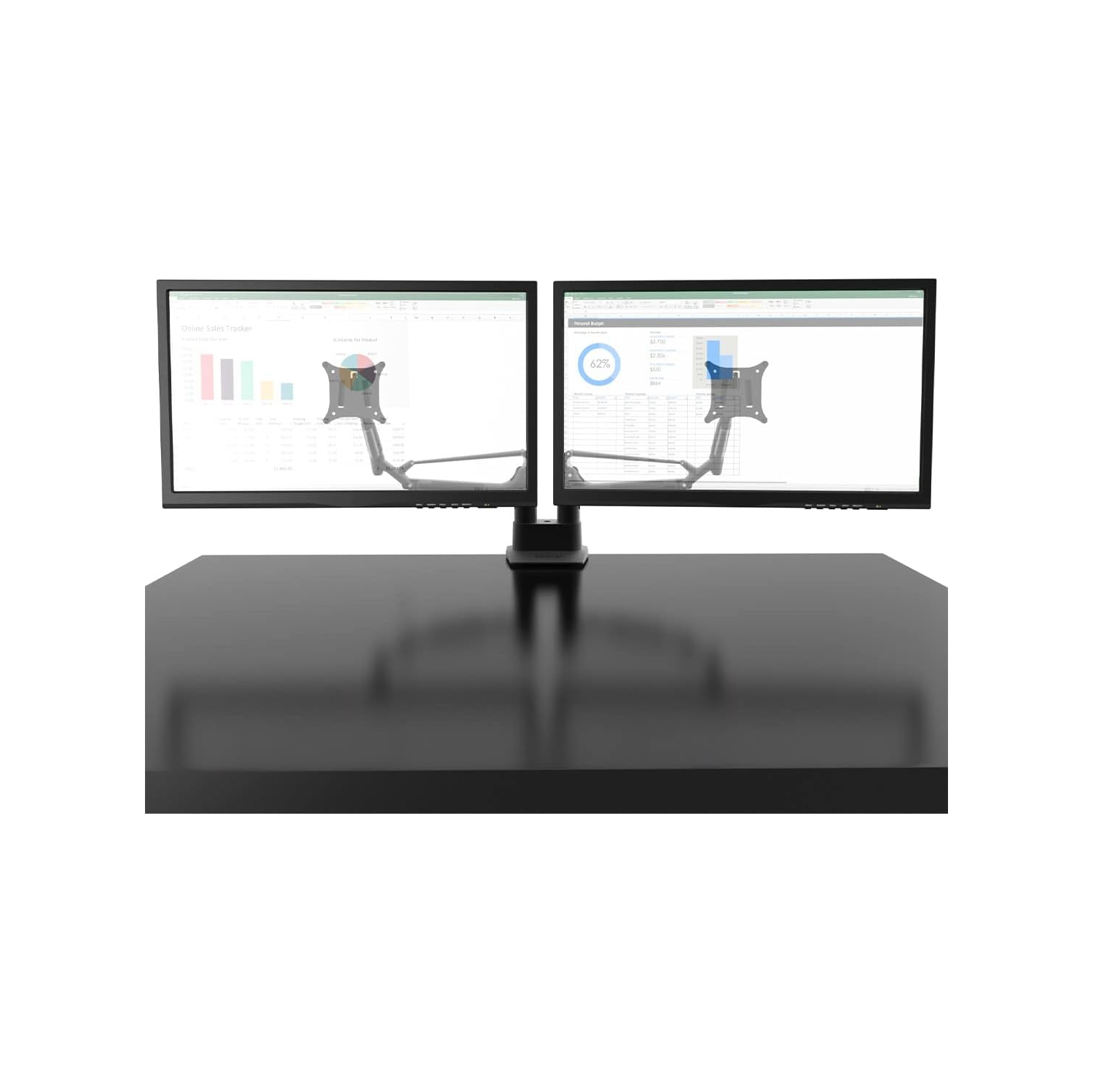 Kanto DMS2000 Dual-Monitor Desktop Mount for 17-inch to 32-inch Displays - Black