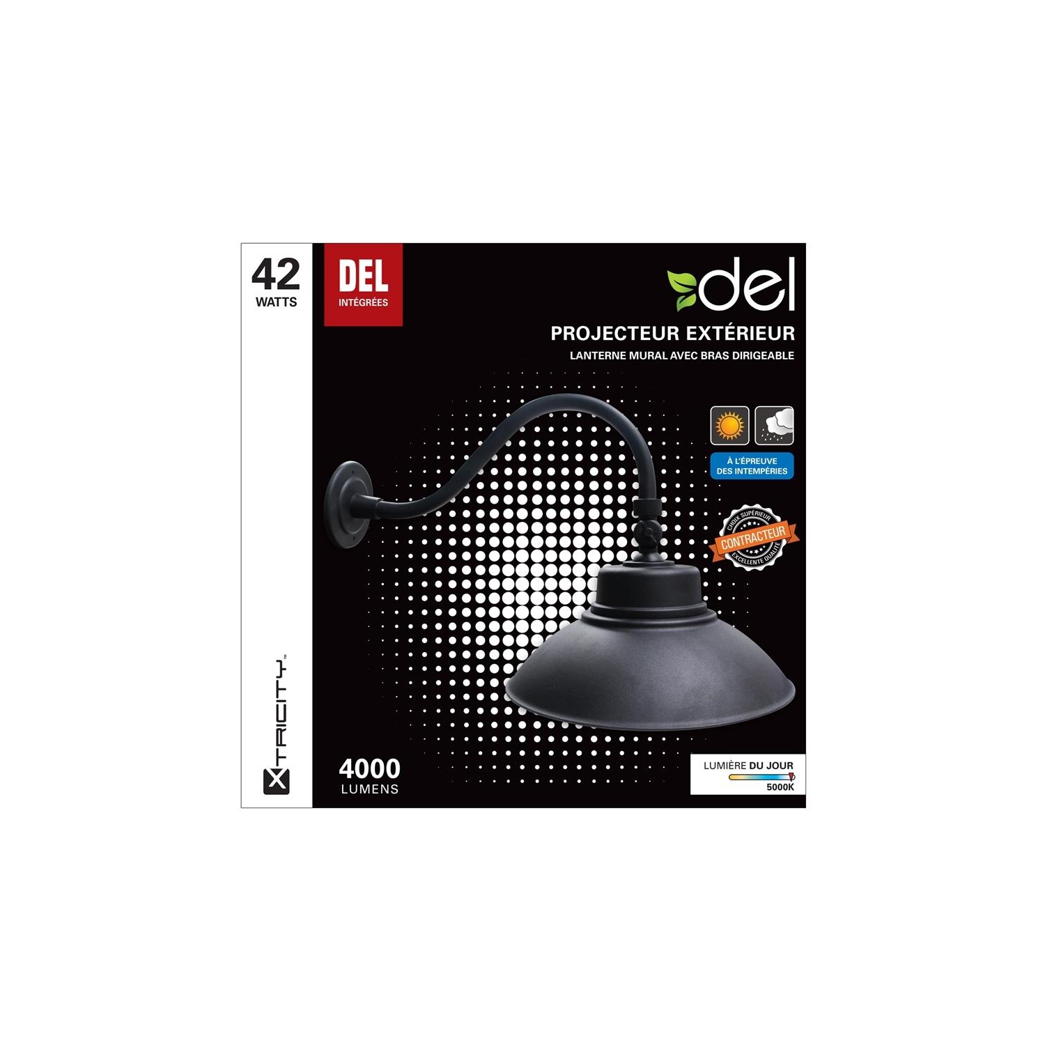 Xtricity fixture extérieur de sécurité del 14''/42w/4000l/5000k lumière du jour