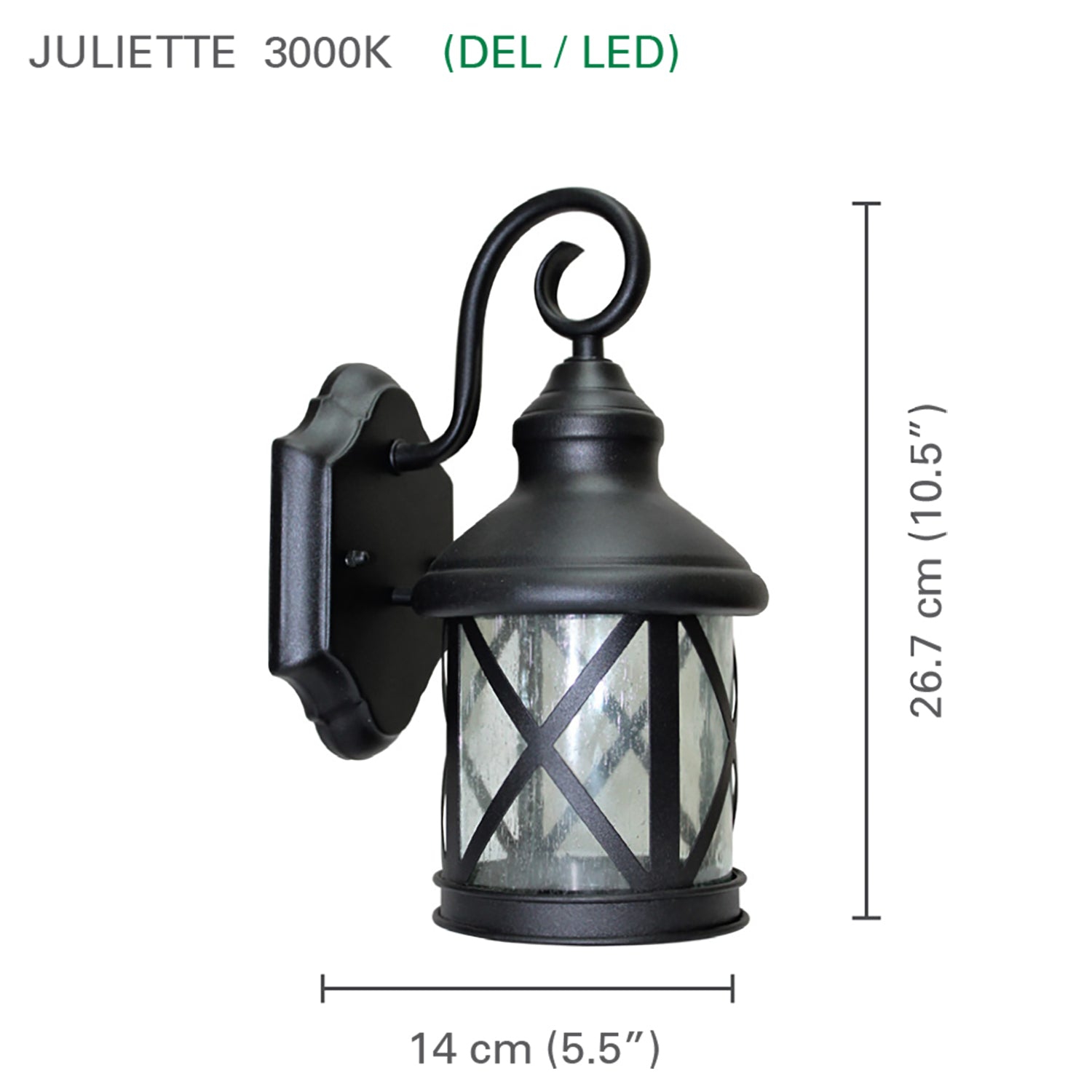 Xtricity - LED Outdoor Wall Light, 9w/120v/3000k, Soft White Lighting, From the Juliette Collection, Black