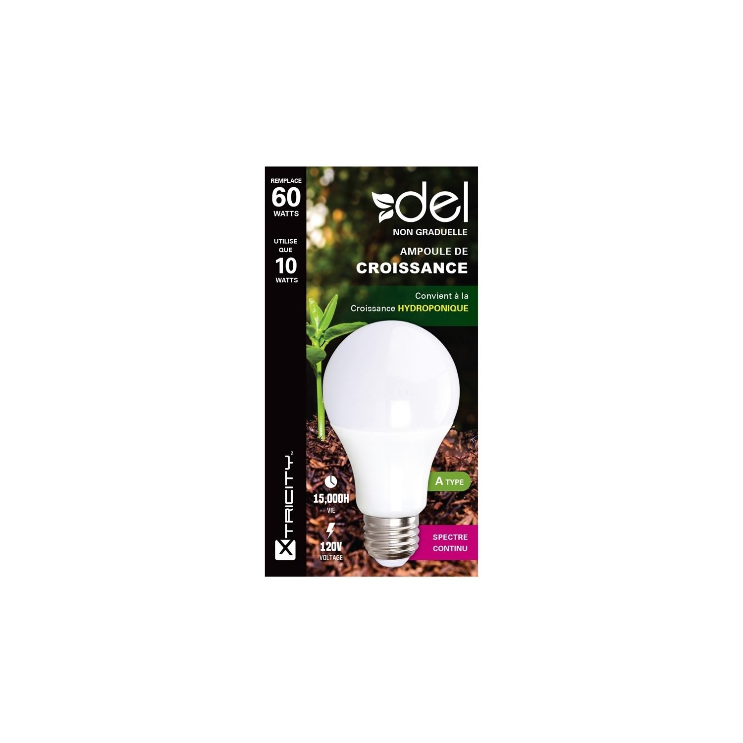 Xtricity led growing plant light type a/10w/120v/e26