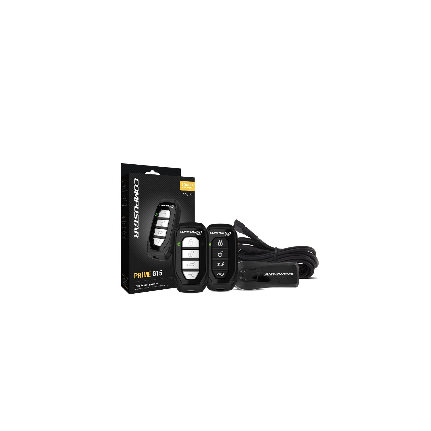 Compustar Prime G15 2-Way 3000-ft Range Remotes with Compustar DC3 Remote Starter Brain - COMPLETE STARTER PACKAGE