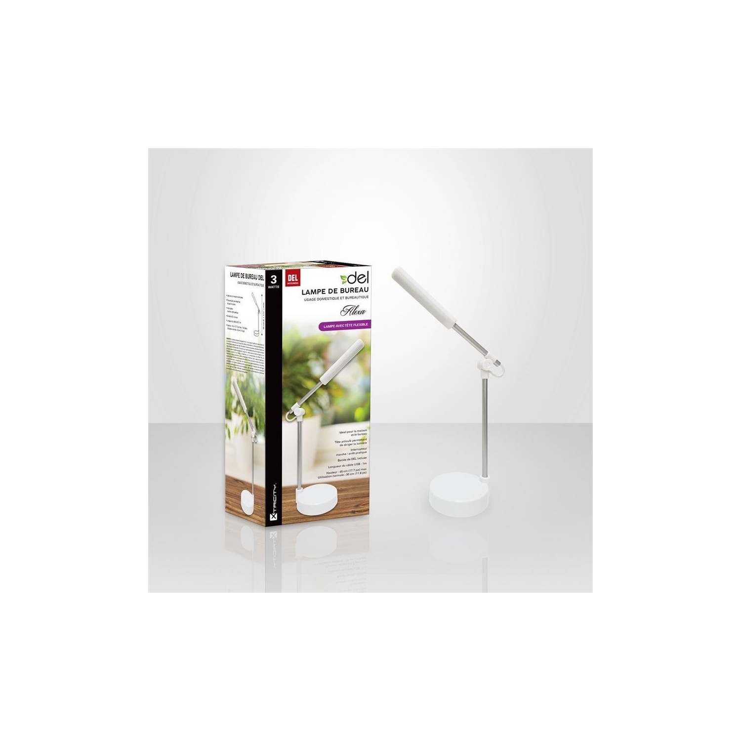 Xtricity lampe de bureau au del 3w avec tête flexible alexa