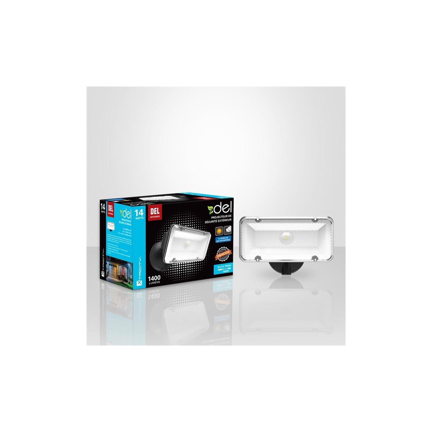 Xtricity fixture extérieur de sécurité au del 14w/4000k blanc froid/1400l