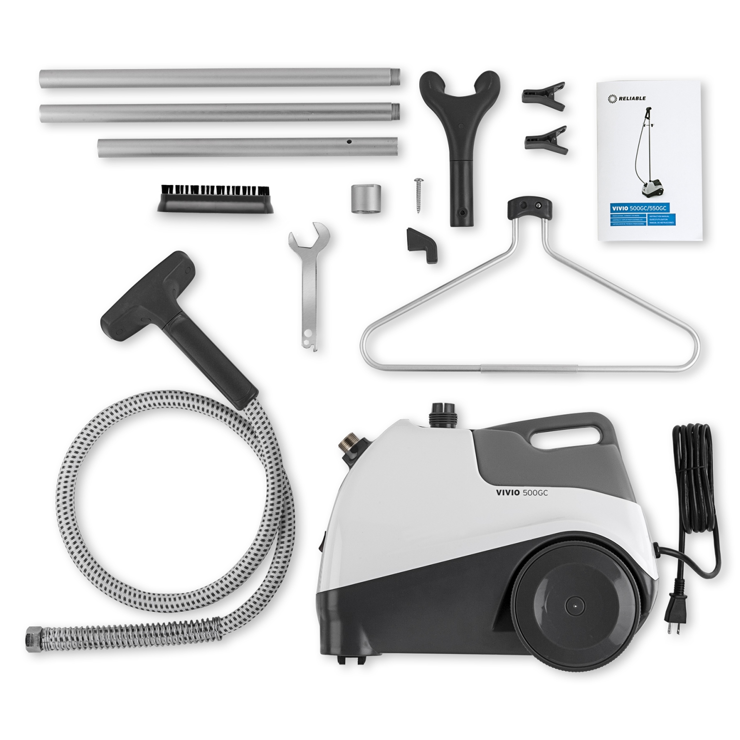 Reliable VIVIO 500GC Professional Garment Steamer with Heavy-Duty PVC Steam Head