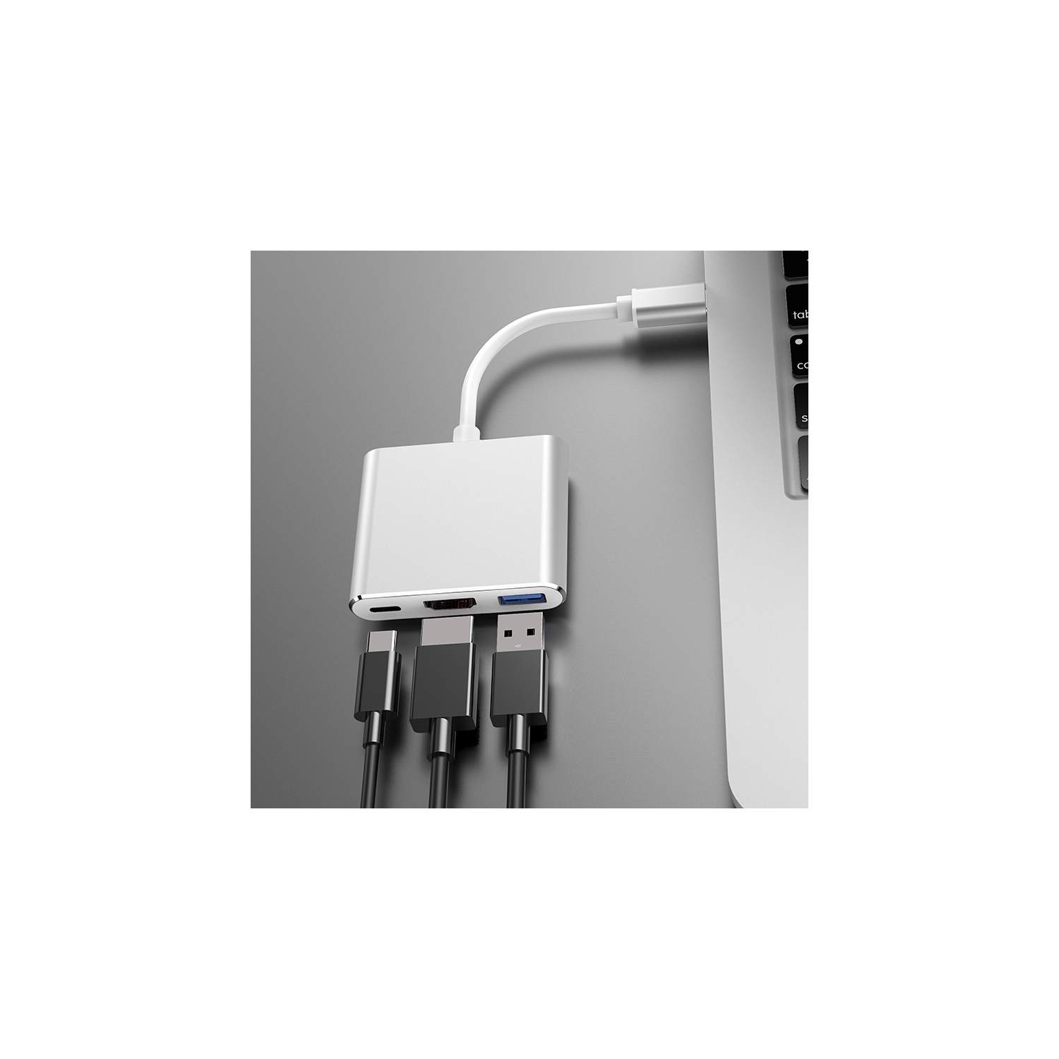 USB-C Hub with HDMI 3-in-1 Charging Port Adapter for New Apple MacBook Chromebook Pixel Samsung S9 and More