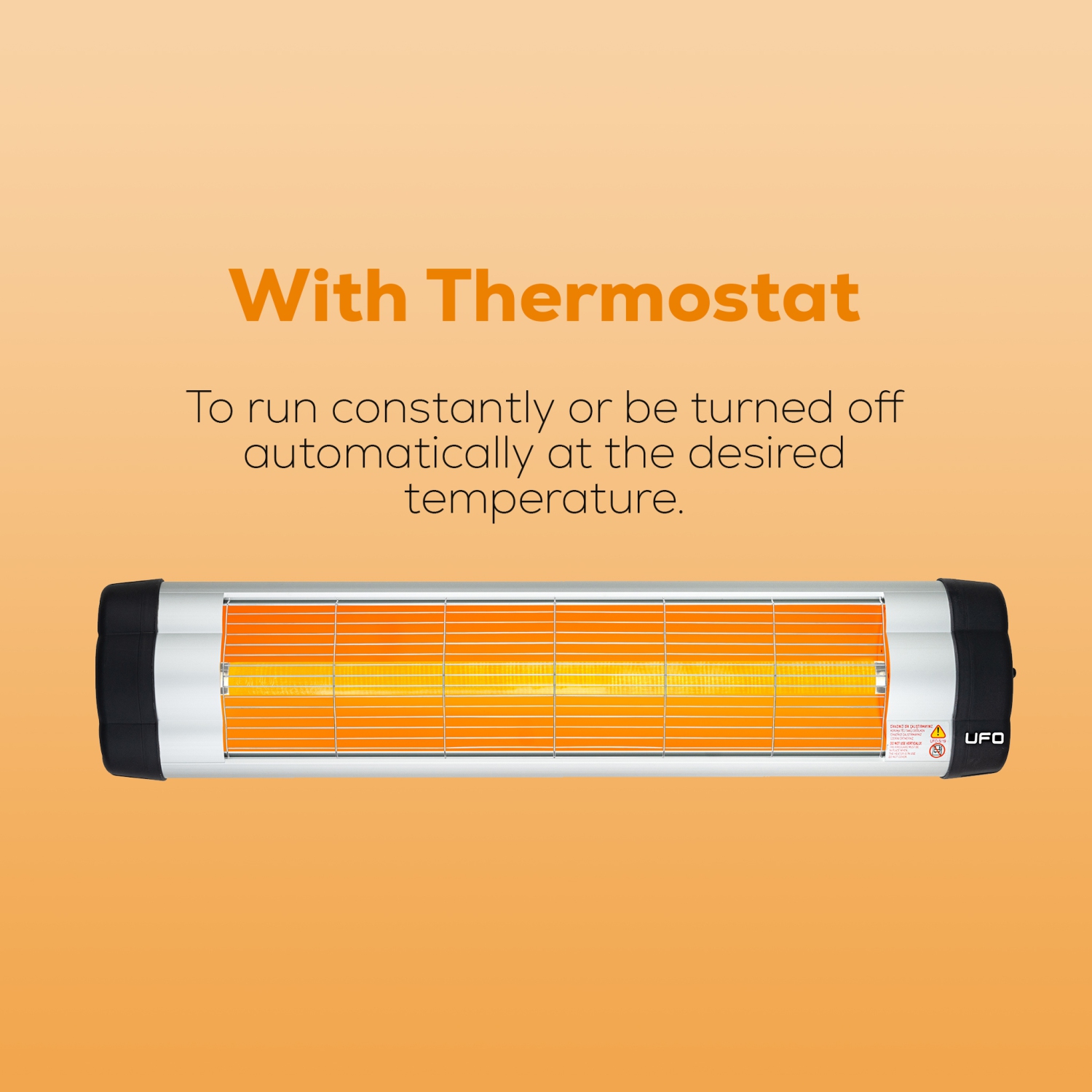 OVNI S-15, radiateur infrarouge mural de 1500 W avec thermostat, argenté