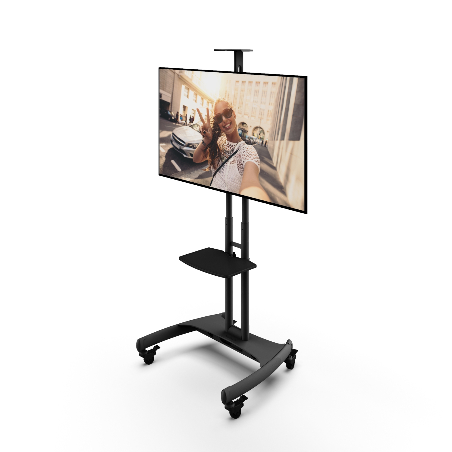 Kanto Mtm65pl Mobile Tv Mount With Adjustable Shelf For 37 Inch To 65 Inch Tvs Best Buy Canada