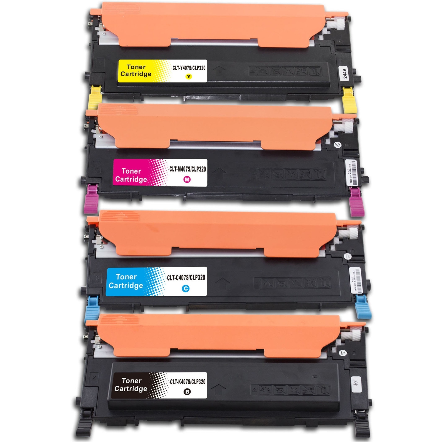 Économie maximale - Paquet de 4 cartouches de toner compatible CLT-K407S, CLT-M407S, CLT-y 407S, CLT-C407S pour imprimante Samsung CLP-320, CLP325,
