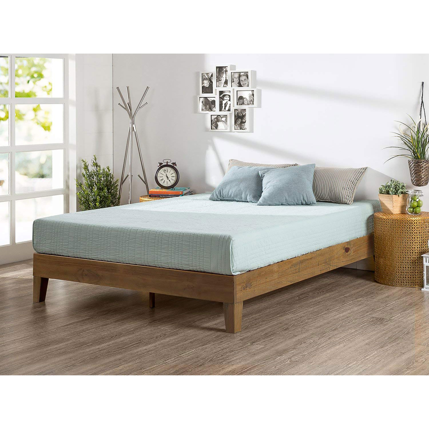 Zinus Deluxe Contemporary Platform Bed Queen Rustic Pine Beds Zinus Deluxe Contemporary Platform Bed Queen Rustic Pine Only