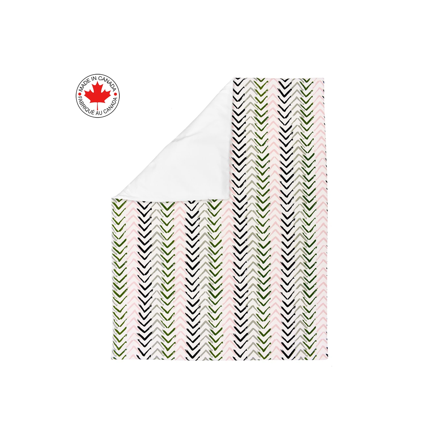 BEBELELO- BEDDING 4 PIECES FOR BABY PINK AND BLACK WITH ARROW PATTERN