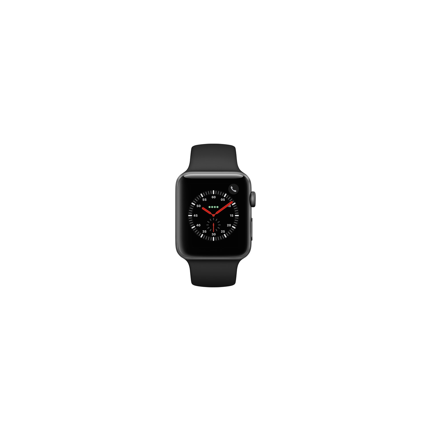 Refurbished - Apple Watch Series 3 (GPS + Cellular) - 42mm - Space Grey Aluminum Case - Black Sport Band