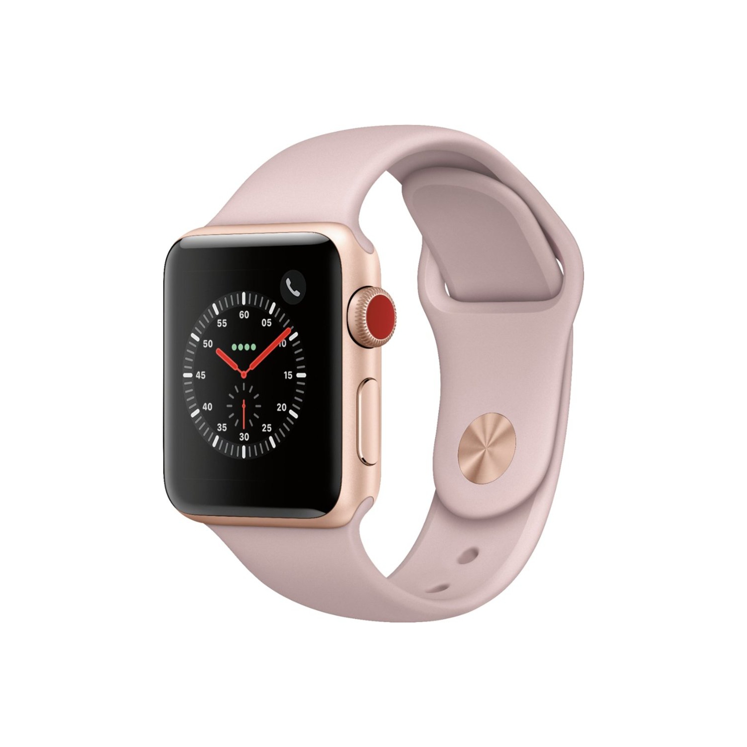 Refurbished (Good) - Apple Watch Series 3 (GPS + Cellular) - 38mm - Gold Aluminum Case - Pink Sand Sport Band