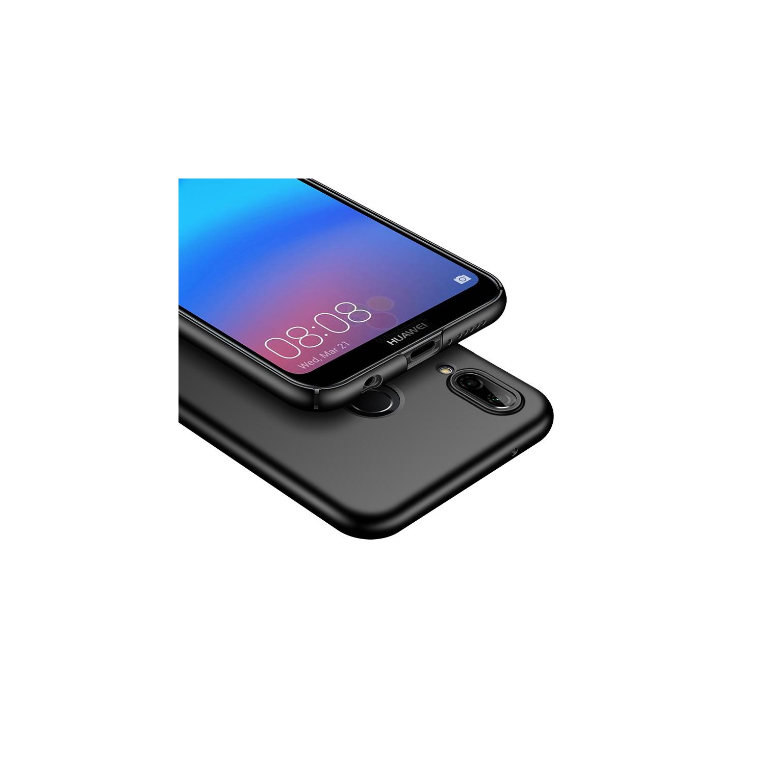 PANDACO Hard Shell Matte Black Case for Huawei P20 Lite