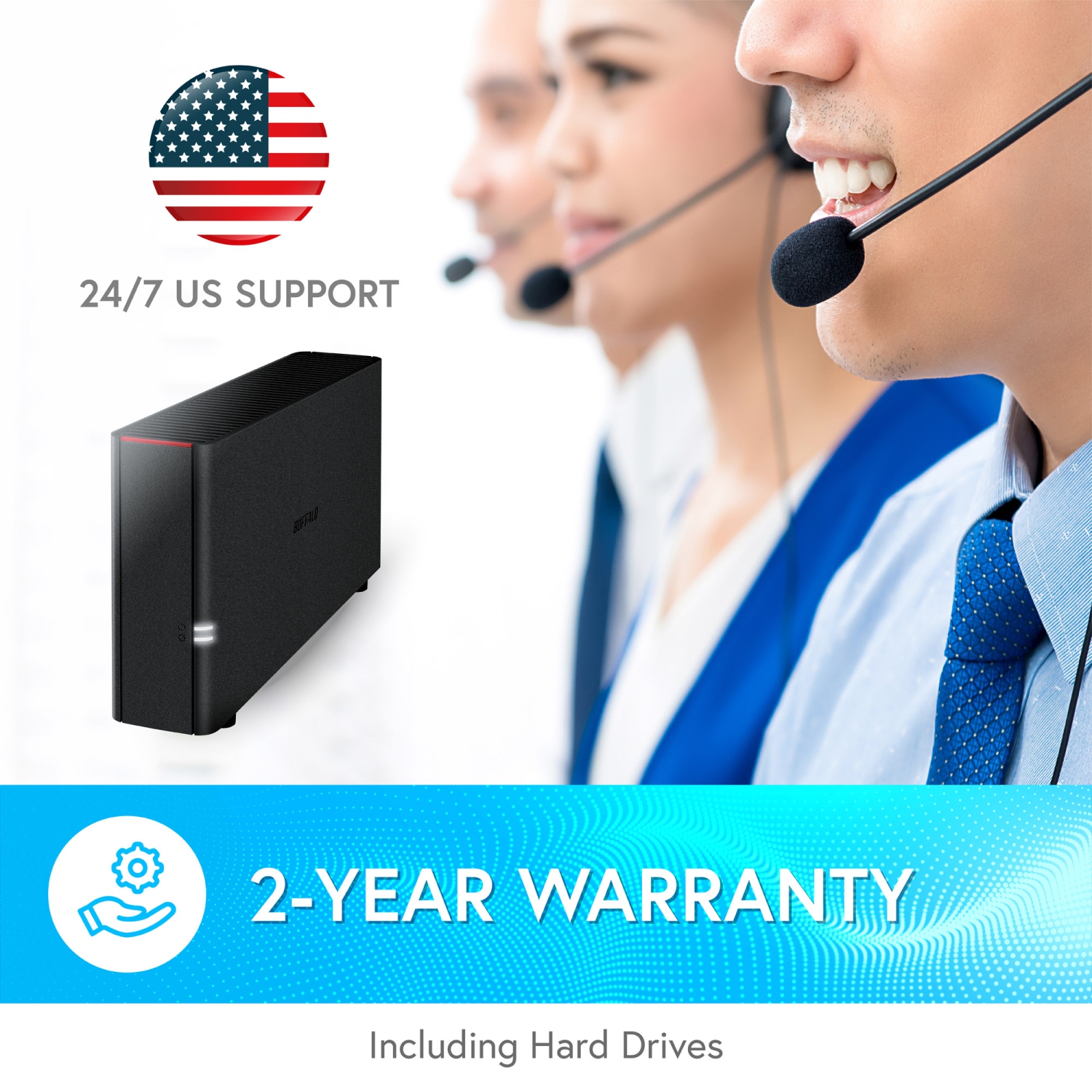 BUFFALO – stockage infonuagique privé LinkStation 220 de 8 To avec DD inclus/stockage en réseau NAS/stockage réseau/serveur multimédia