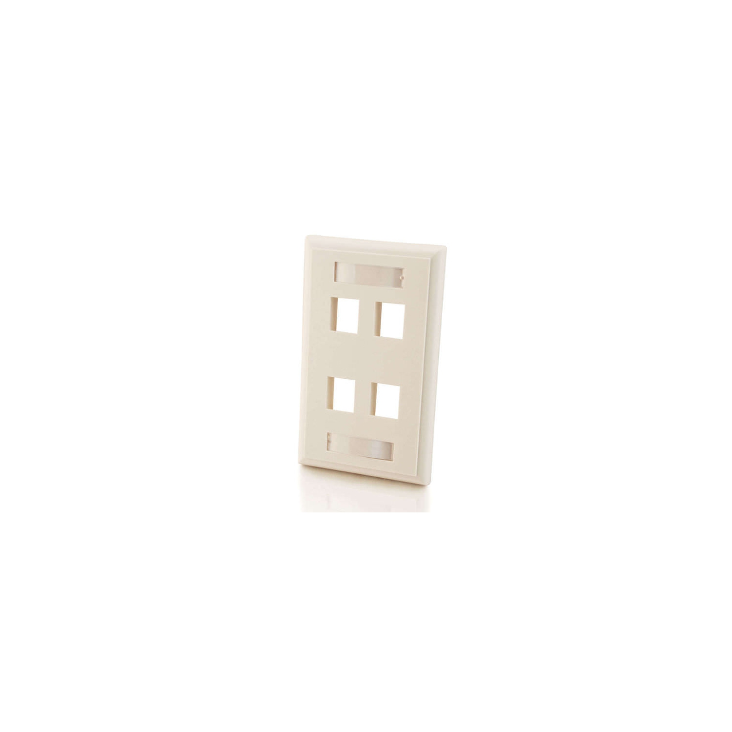 C2G Four Port Keystone Single Gang Wall Plate - White -