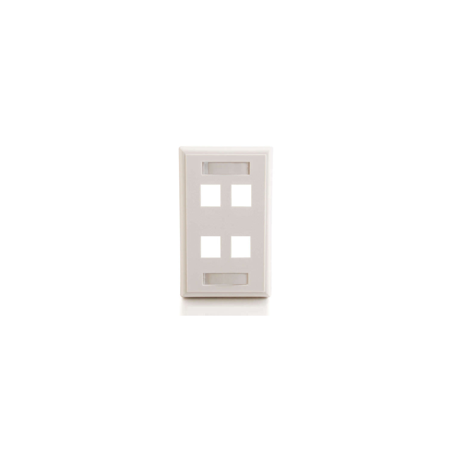 C2G Four Port Keystone Single Gang Wall Plate - White -