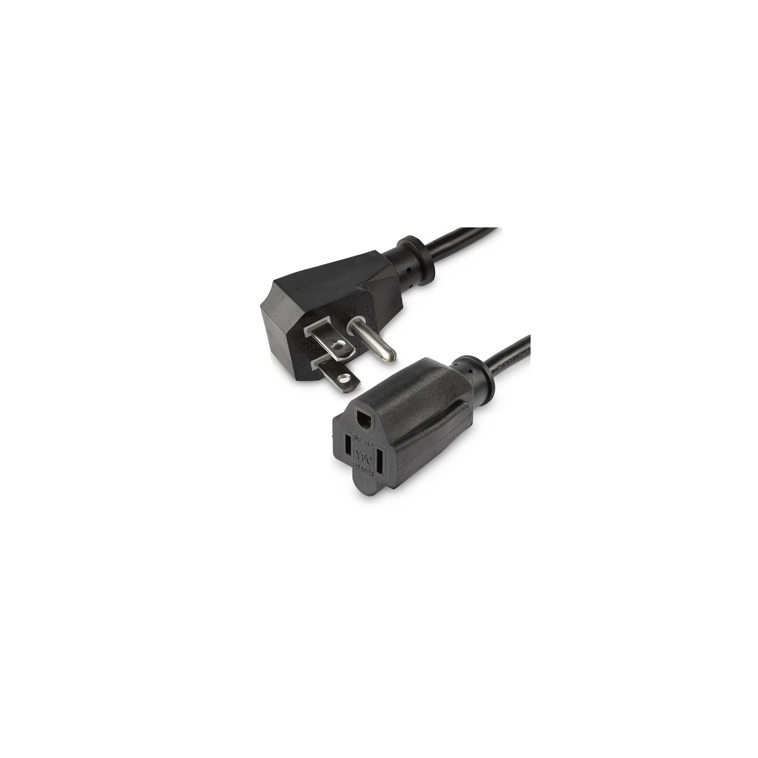 StarTech 1.5 ft 18in Power Extension Cord - Flat NEMA 5-15P to 5-15R