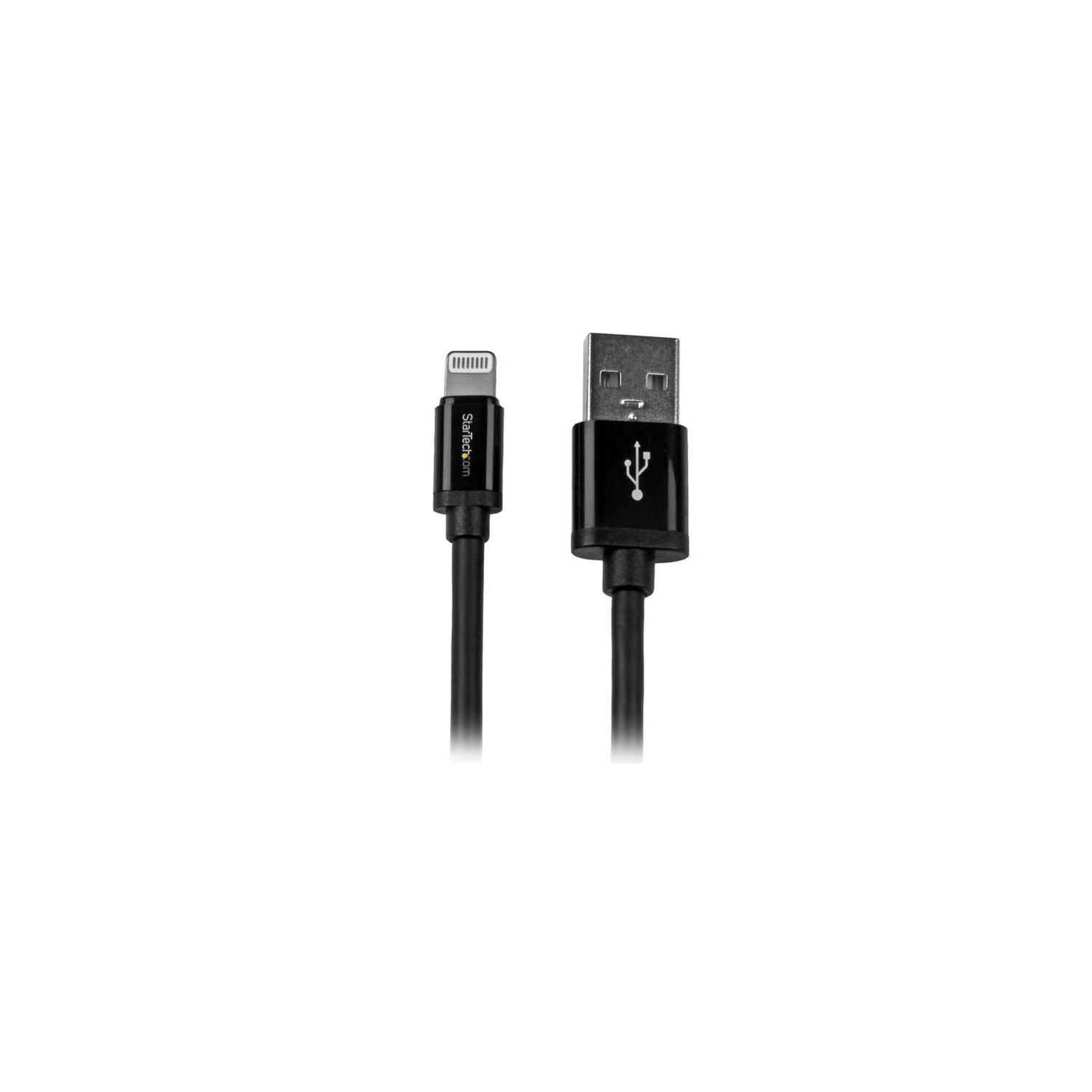 StarTech Long Black Apple 8-pin Lightning to USB Cable iPhone iPod iPad