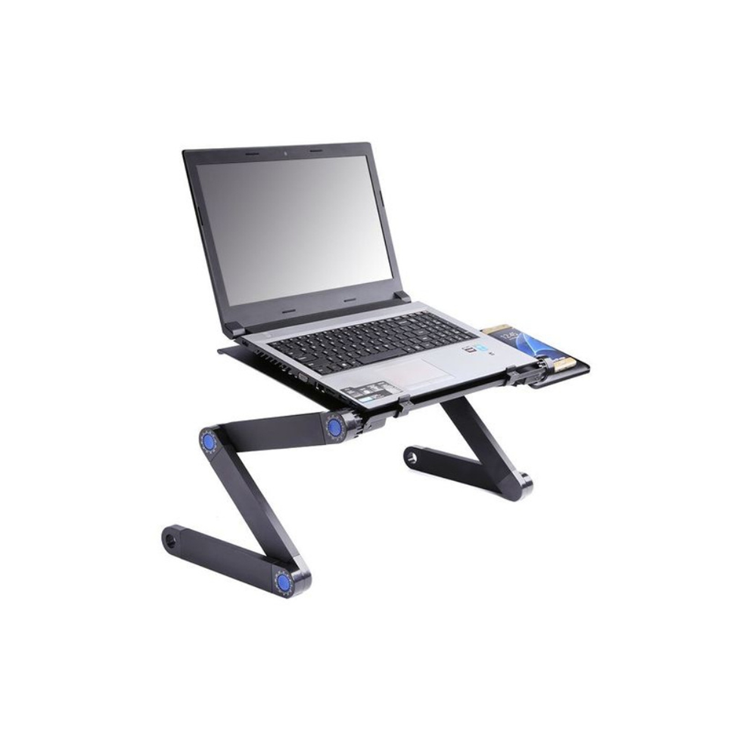 Adjustable Standing Laptop Desk Stand Table Portable Aluminum Lap Riser Holder with Dual-Cooling Fans for Bed Couch Sofa