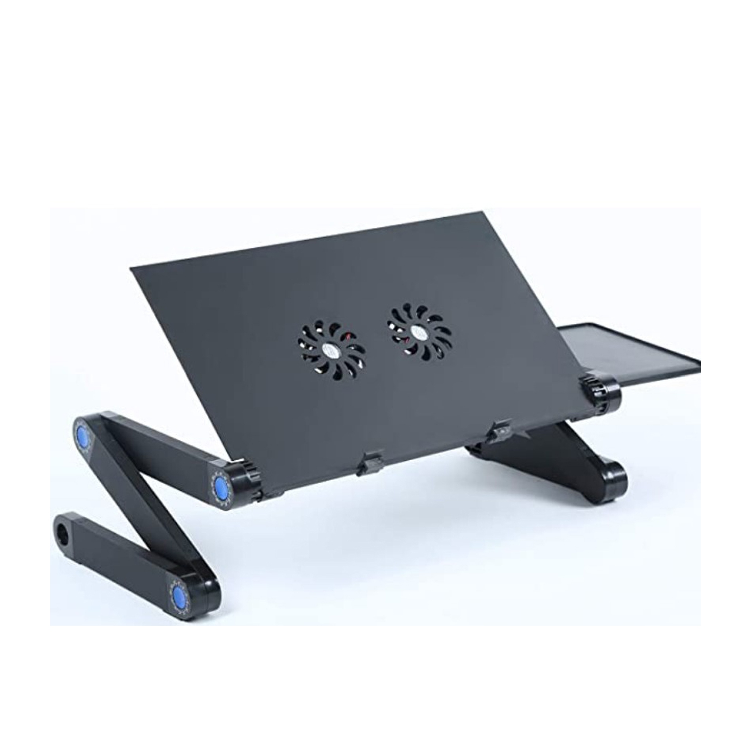 Adjustable Standing Laptop Desk Stand Table Portable Aluminum Lap Riser Holder with Dual-Cooling Fans for Bed Couch Sofa
