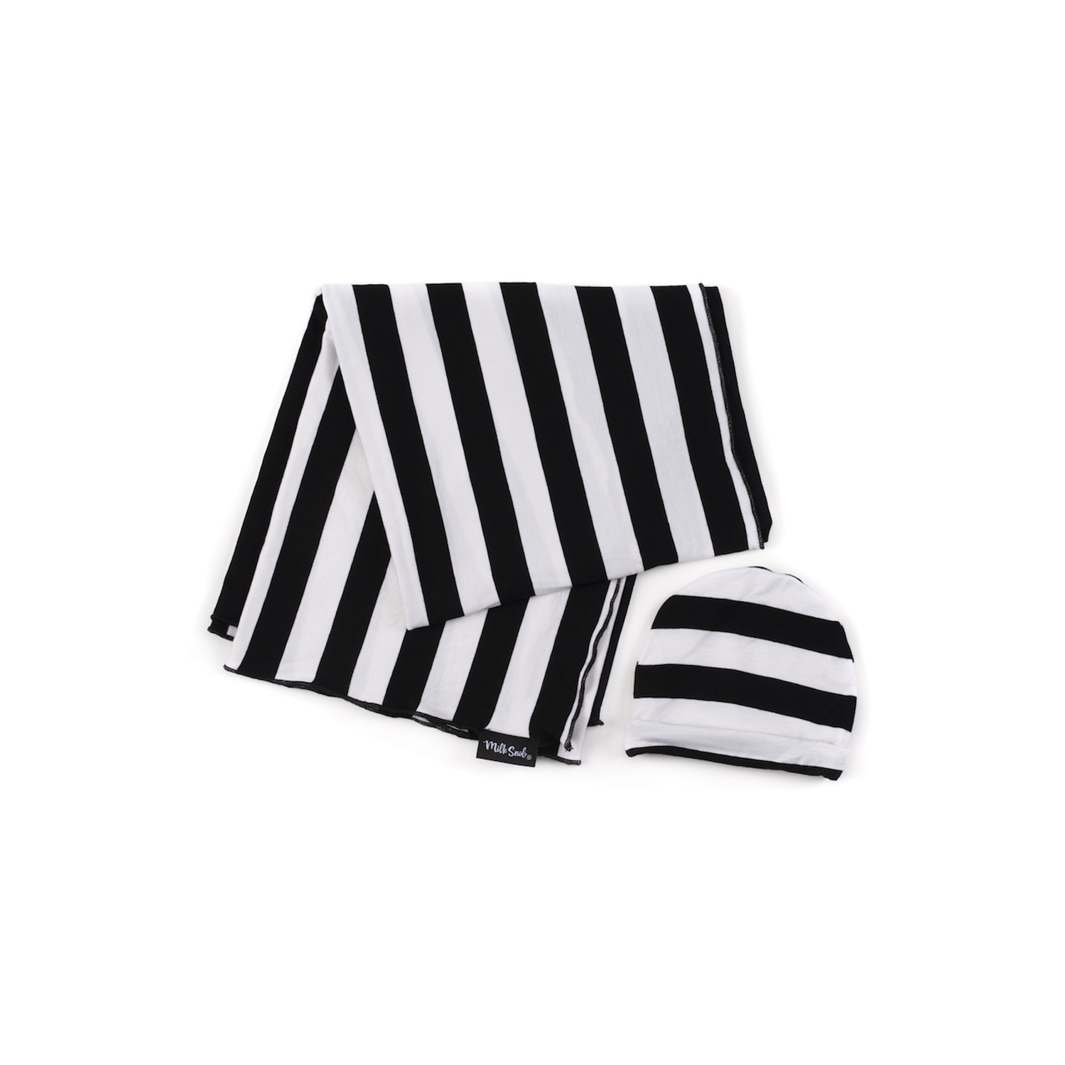 Ensemble de couvertures à emmailloter Hello de Milk snob - rayures noires et blanches Signature