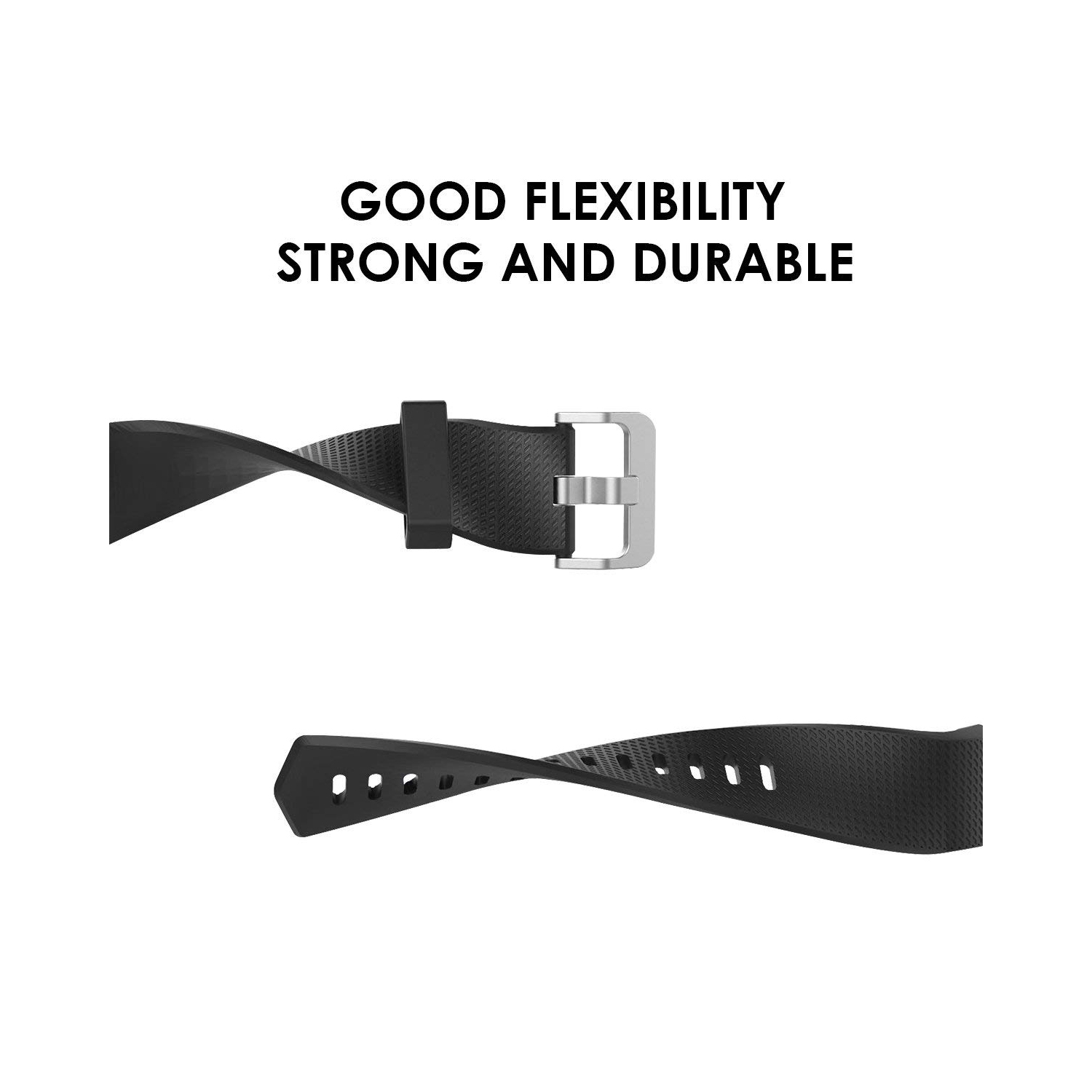 Bracelets pour charge 2 de Fitbit, bracelet sport souple en silicone TPUR pour charge 2 de Fitbit [PAQUET de 2][PETIT]