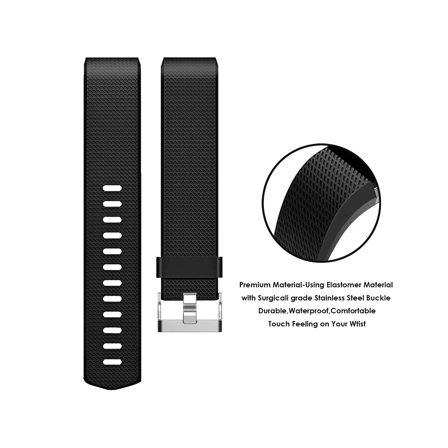 Bracelets pour charge 2 de Fitbit, bracelet sport souple en silicone TPUR pour charge 2 de Fitbit [PAQUET de 2][PETIT]