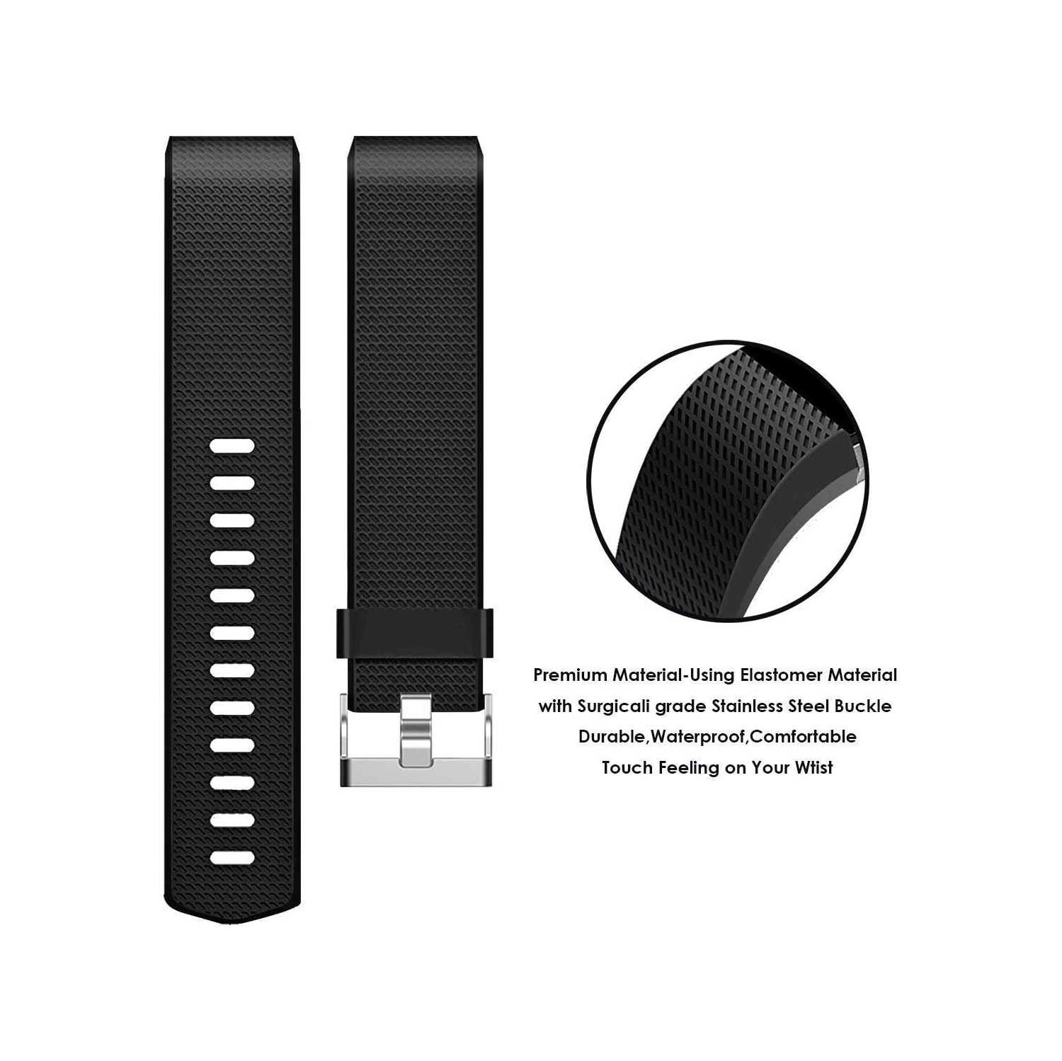 2 Pack Sport Band Compatible with Fitbit Charge 2 Bands, Adjustable Replacement Sport Strap Wristband for Fitbit Charge 2 Smartwatch Heart Rate