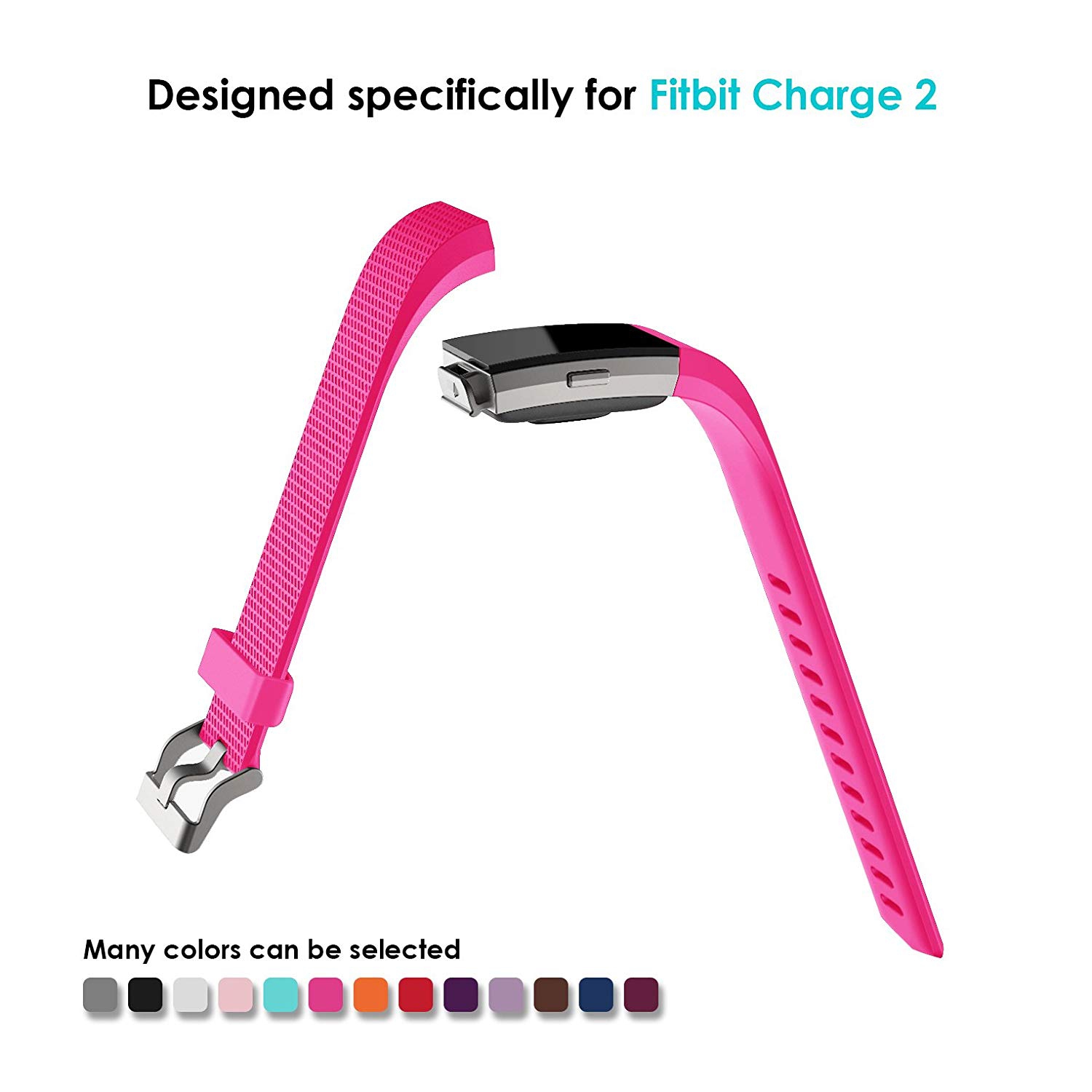 Fitbit Charge 2 Bands, Soft TPU Silicone Replacement Sport Band Fitness Strap for Fitbit Charge 2 Accessories [SMALL]